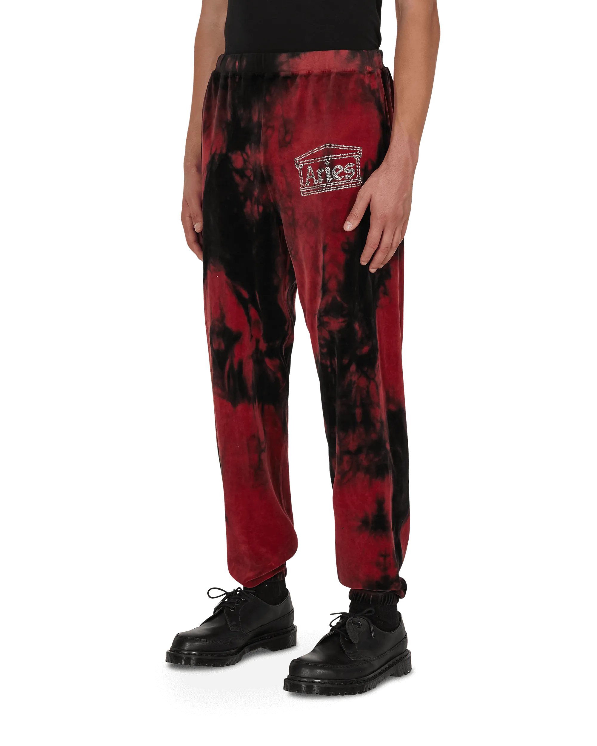 Quilting Kit Rhinestone Velour Sweatpants Red