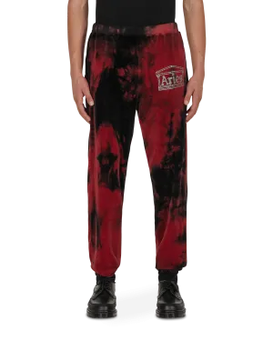 Rag Comfortable Partying Rhinestone Velour Sweatpants Red