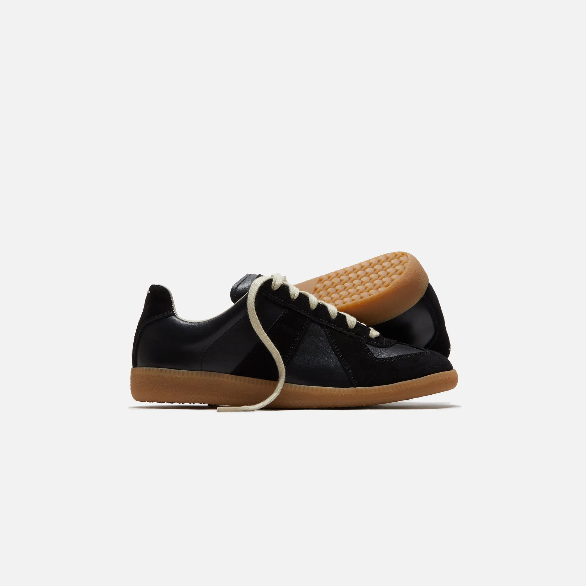 Padded Zip Pad Felt Maison Margiela Wmns Replica Sneakers - Black
