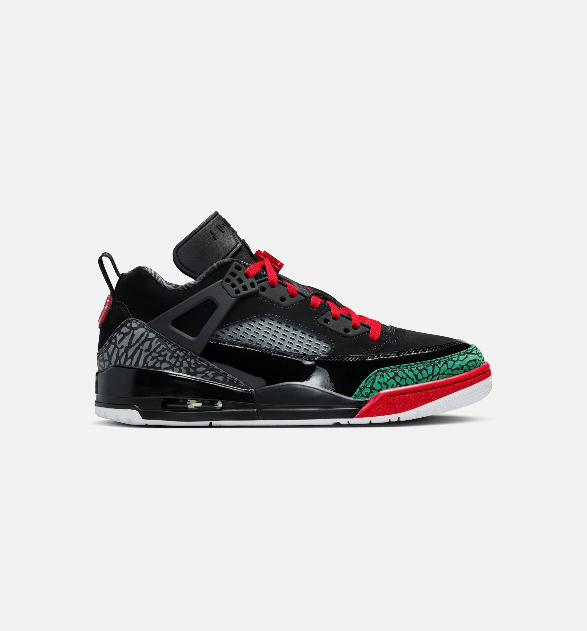 Spizike Low Mens Lifestyle Shoe - Black/Classic Green/White/Varsity Red Opaque Heels