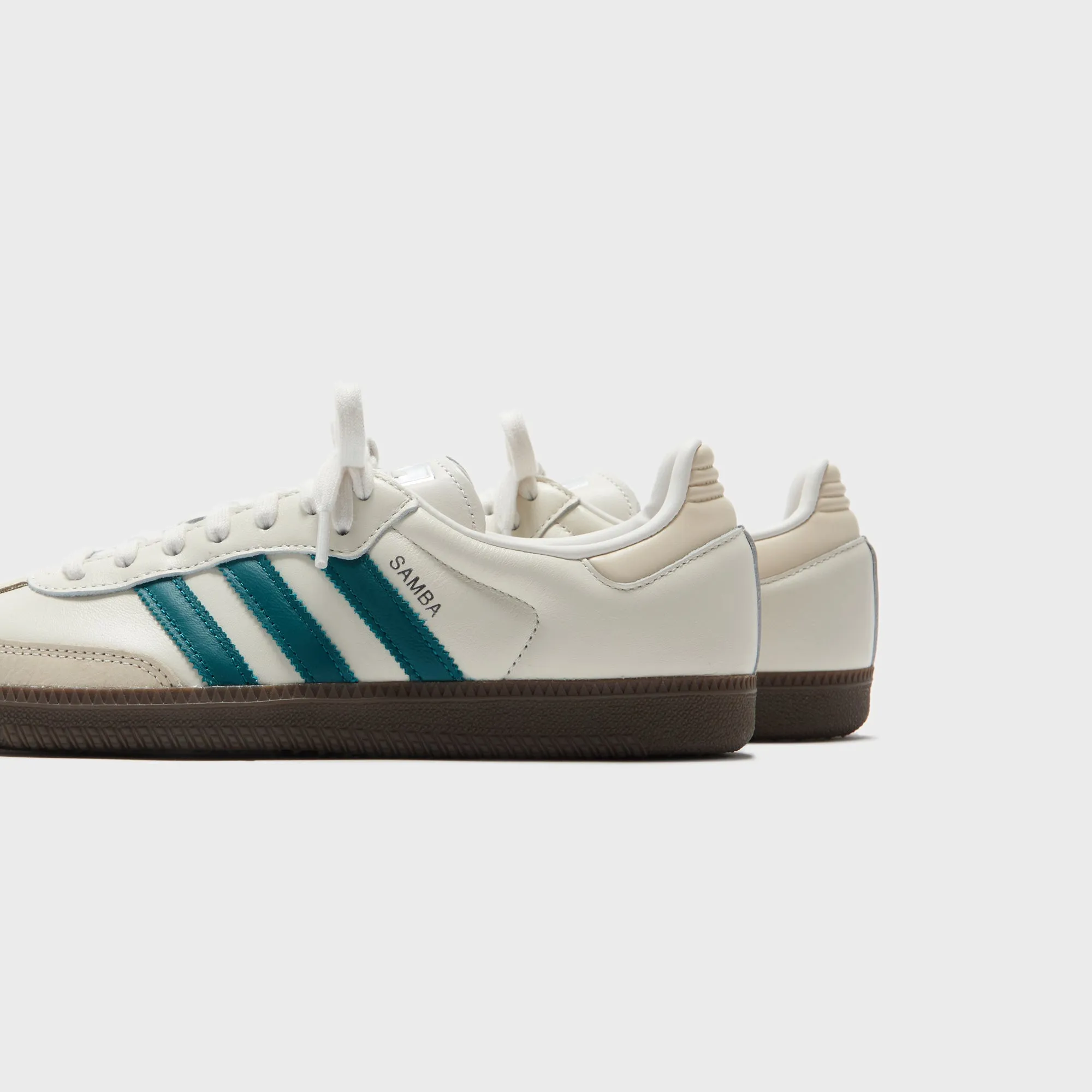 Titanium Laser-Etched Design Adidas Wmns Samba Og - Cloud White / Legacy Teal / Wonder White