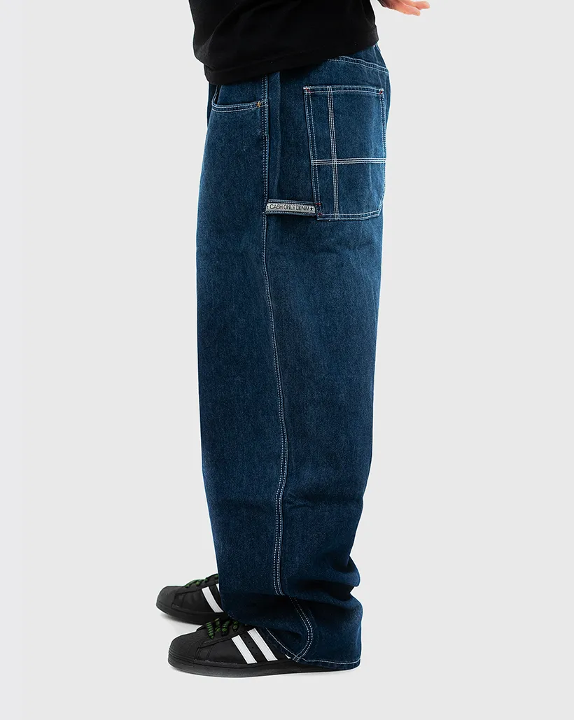 Cash Only Company Denim Jeans - Distress Washed Blue Heat - Retaining Product Glow-In-The-Dark Sleeve