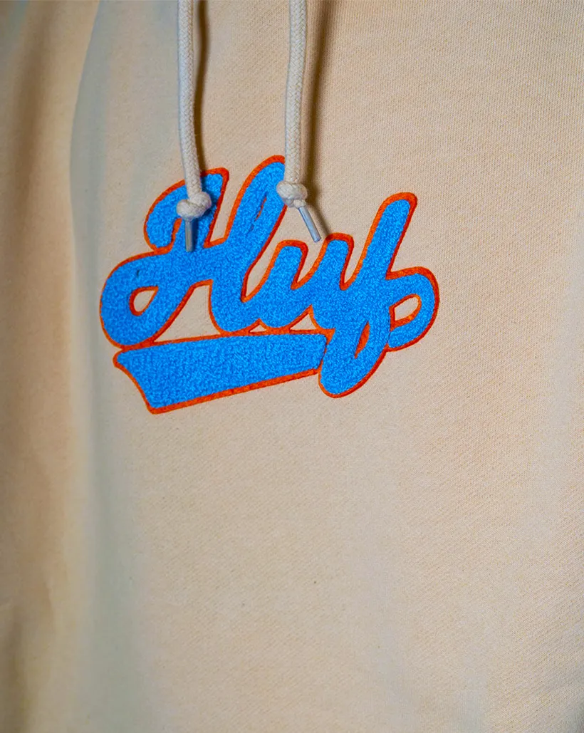 Huf Worldwide Pop Fly Hoodie - Wheat Faux Suede Trimmed Fabric