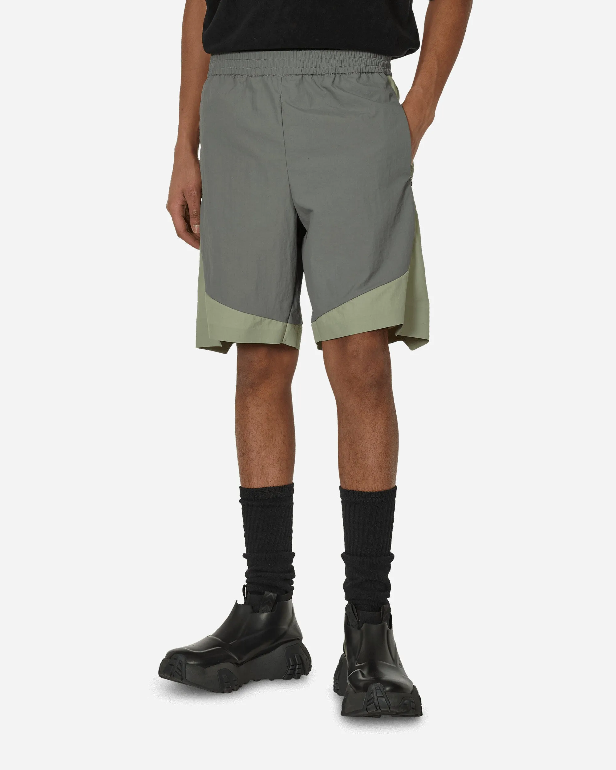 Nylon Shorts Grey / Green Slim Fit" Wash