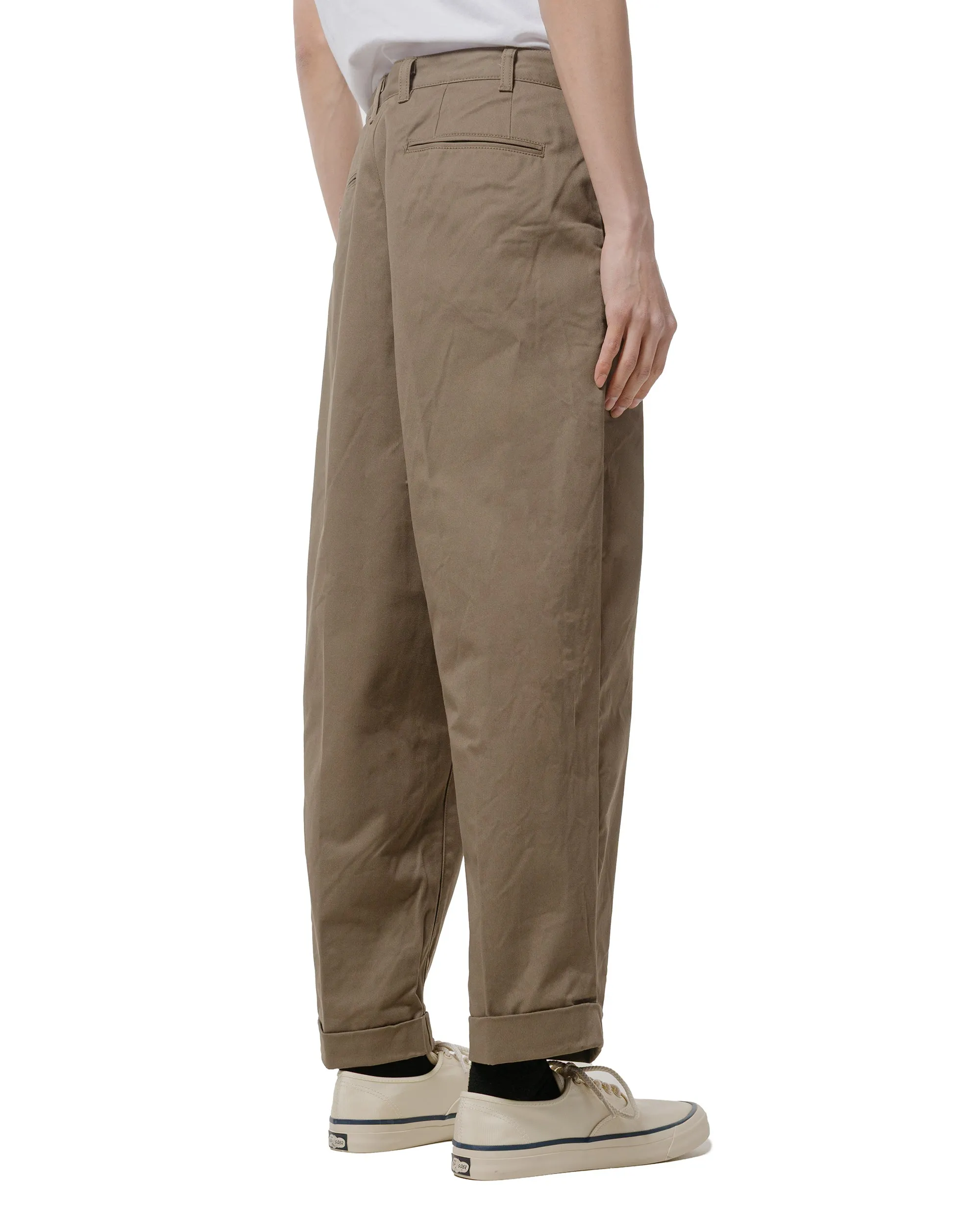 Beams Plus 2Pleats Twill Olive Yoked Back Design Supportive Hand