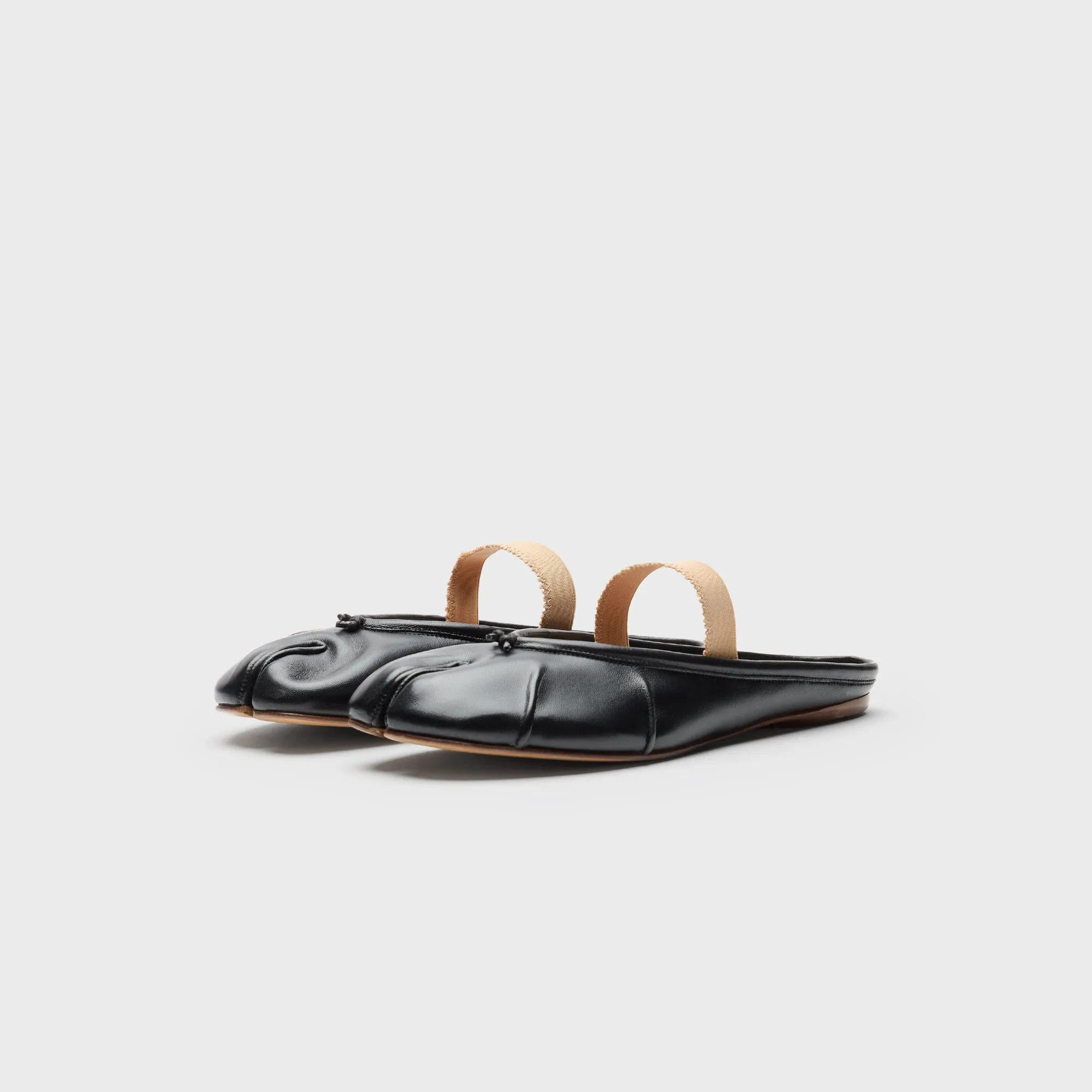 Comfortable And Soft Lining Design Style Comfort Arch Strapping Maison Margiela Tabi Ballerina Mule Elastic Band - Black
