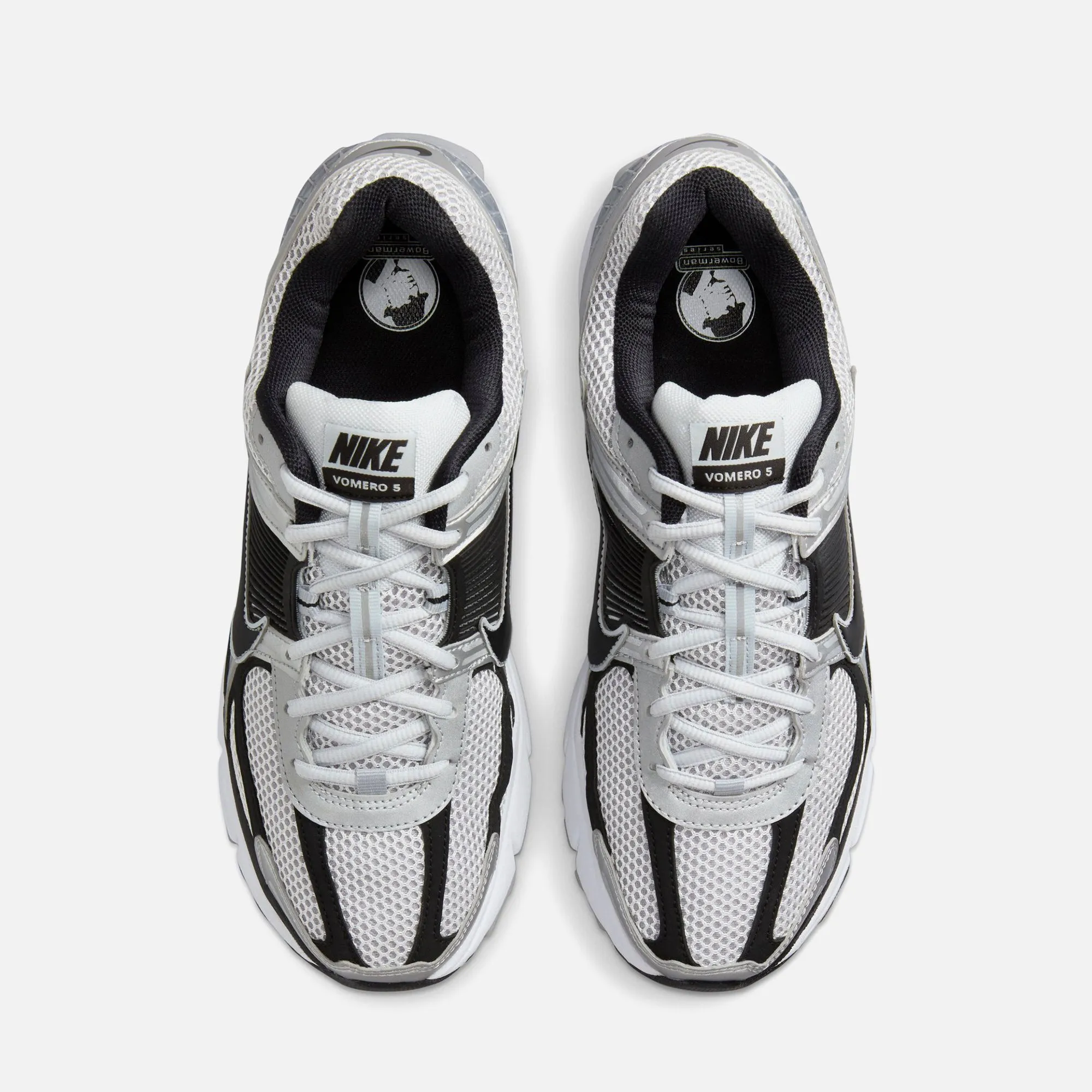 Nike Zoom Vomero 5 - Metallic Silver / Black / Pure Platinum Band Racing Sneakers