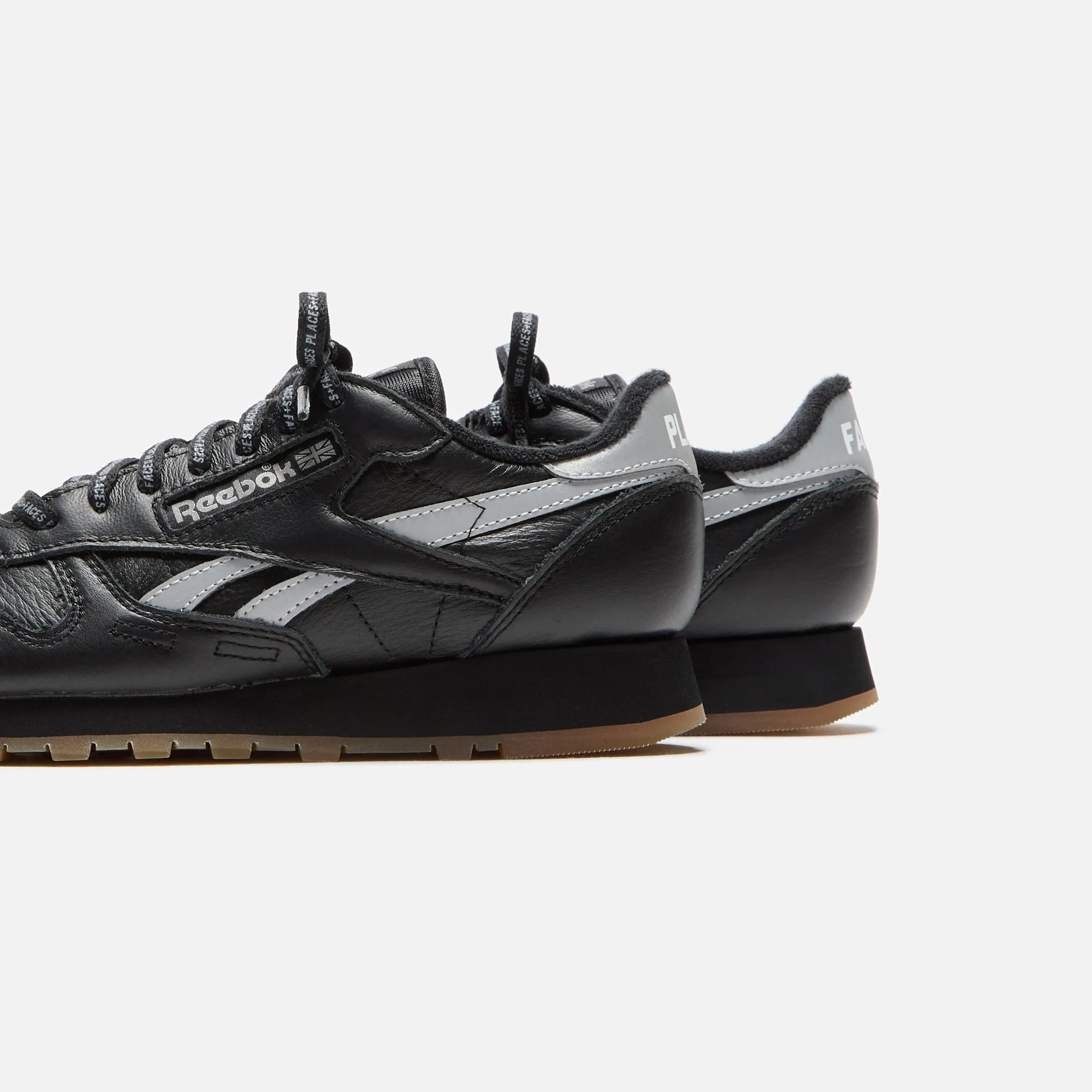 Reebok X Place Faces Classic Leather - Black / Silver Comfortable Indicator