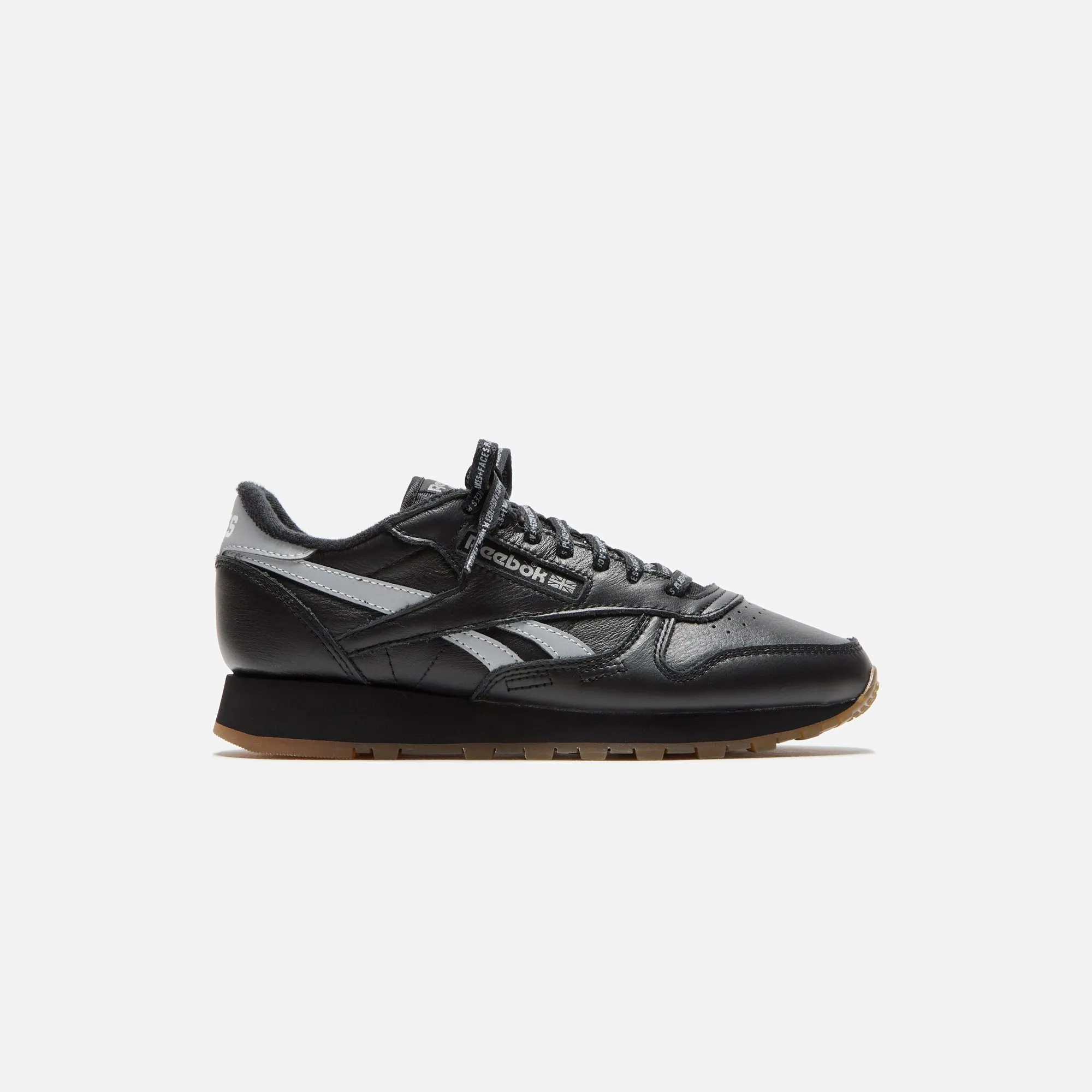 Breathable Lining Mesh Mesh Flexible Midsole Design Concept Reebok X Place Faces Classic Leather - Black / Silver