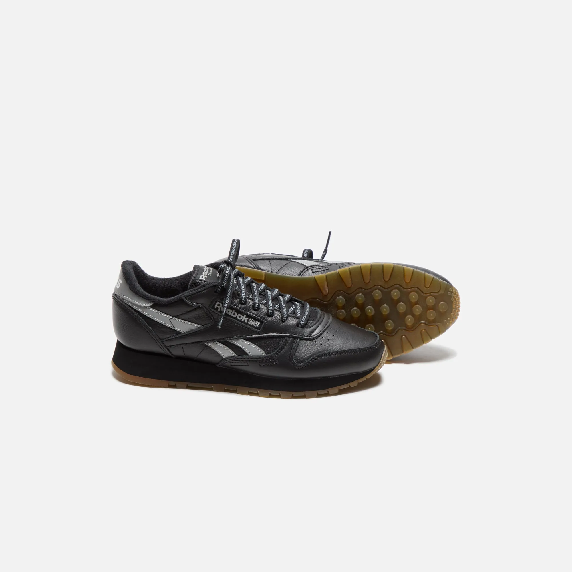 Reebok X Place Faces Classic Leather - Black / Silver Shock Absorbing Function