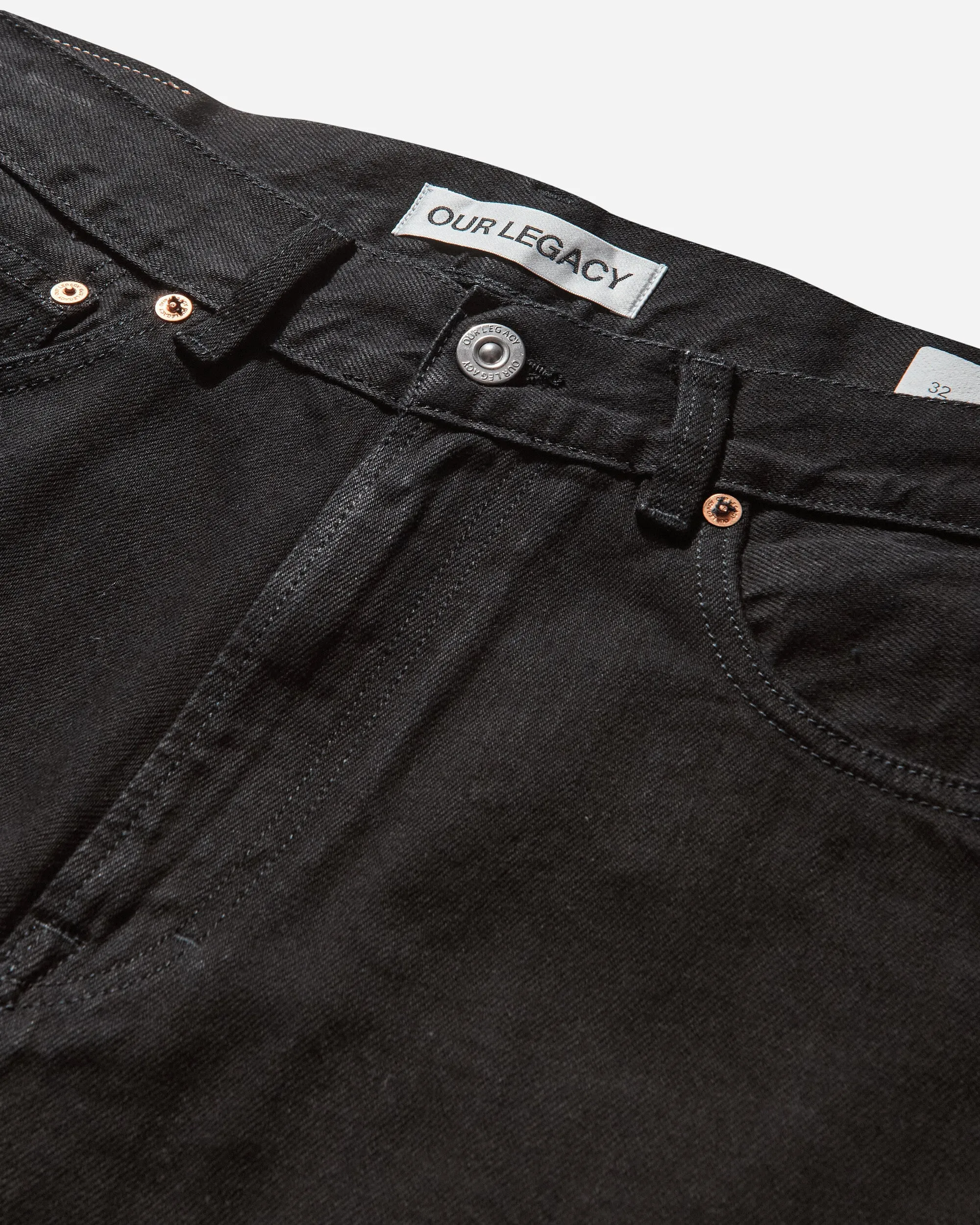 Men'S Third Cut Jeans Black Selvedge Comfortable Thigh Area Support