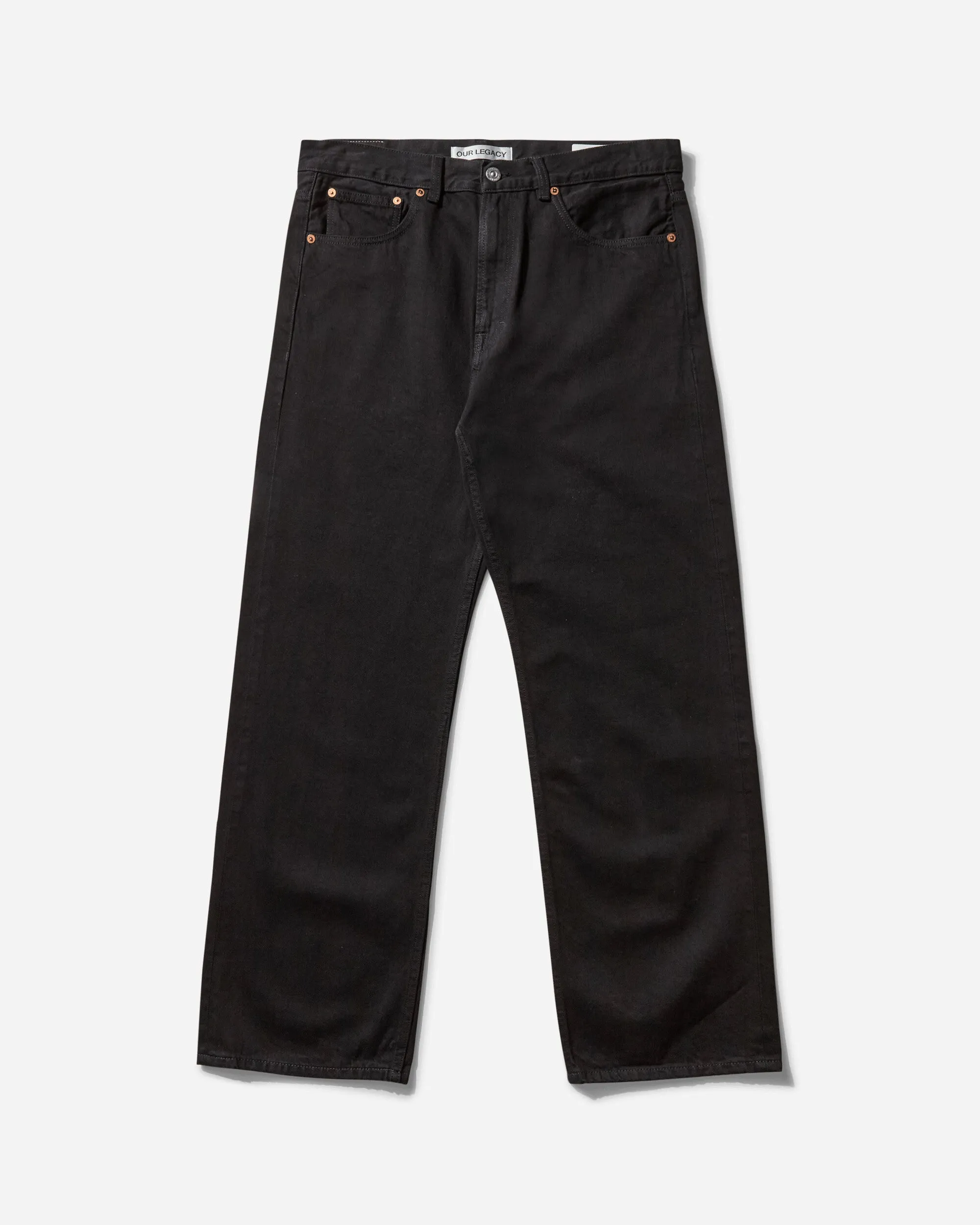 Wood Grain Print Recliner Men'S Third Cut Jeans Black Selvedge