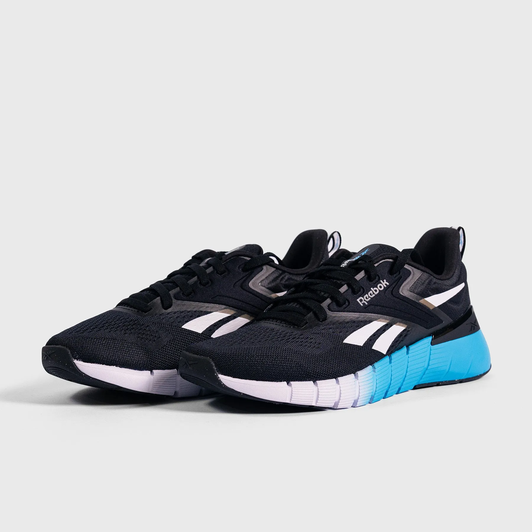 Closed - Toe Design Adjustable Loop Work Reebok - Nano Gym - Men'S - Black/White/Future Cyan
