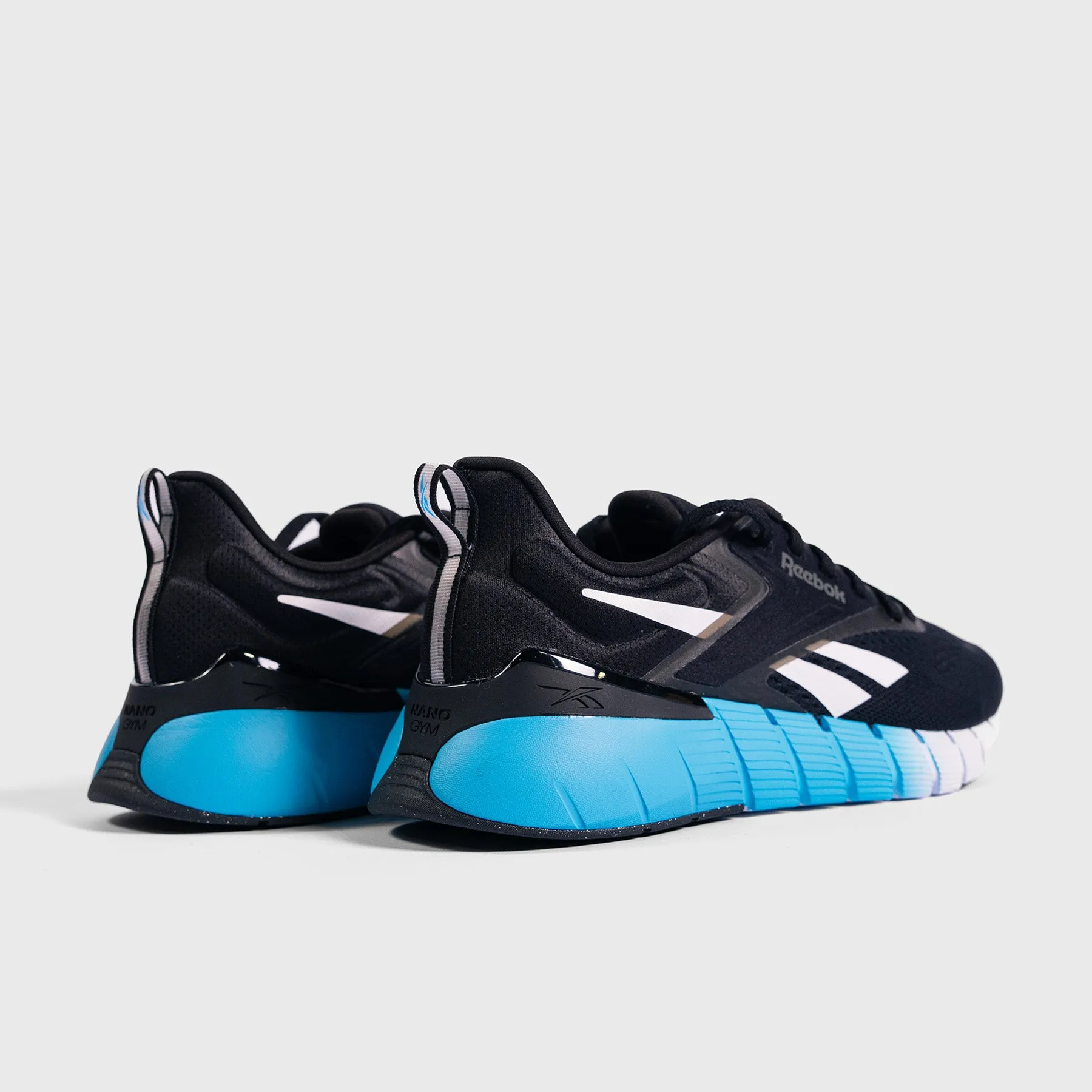 Reebok - Nano Gym - Men'S - Black/White/Future Cyan Comfortable Fan Bound Edges