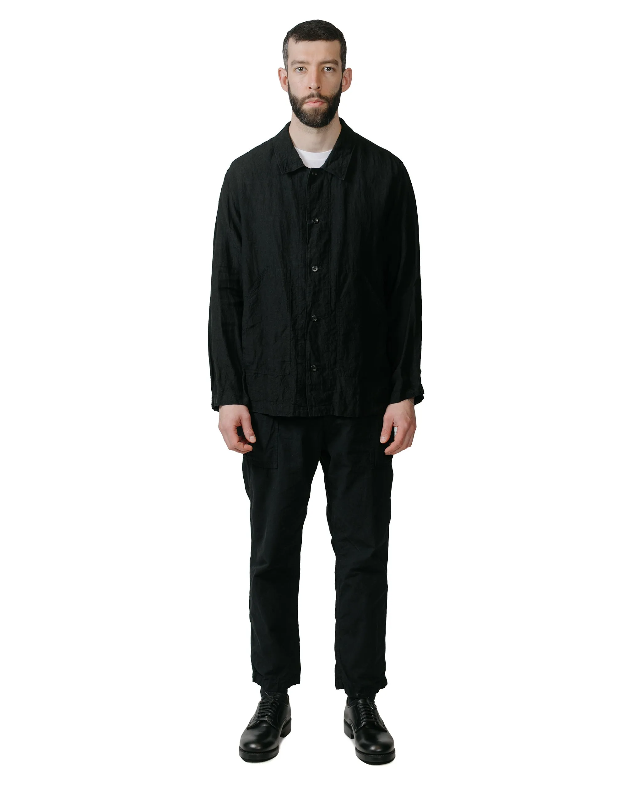 Smooth Cup Panel Durable Back Sage De Cret High Density Cotton Hemp Cropped Peg Top Military Pants Black