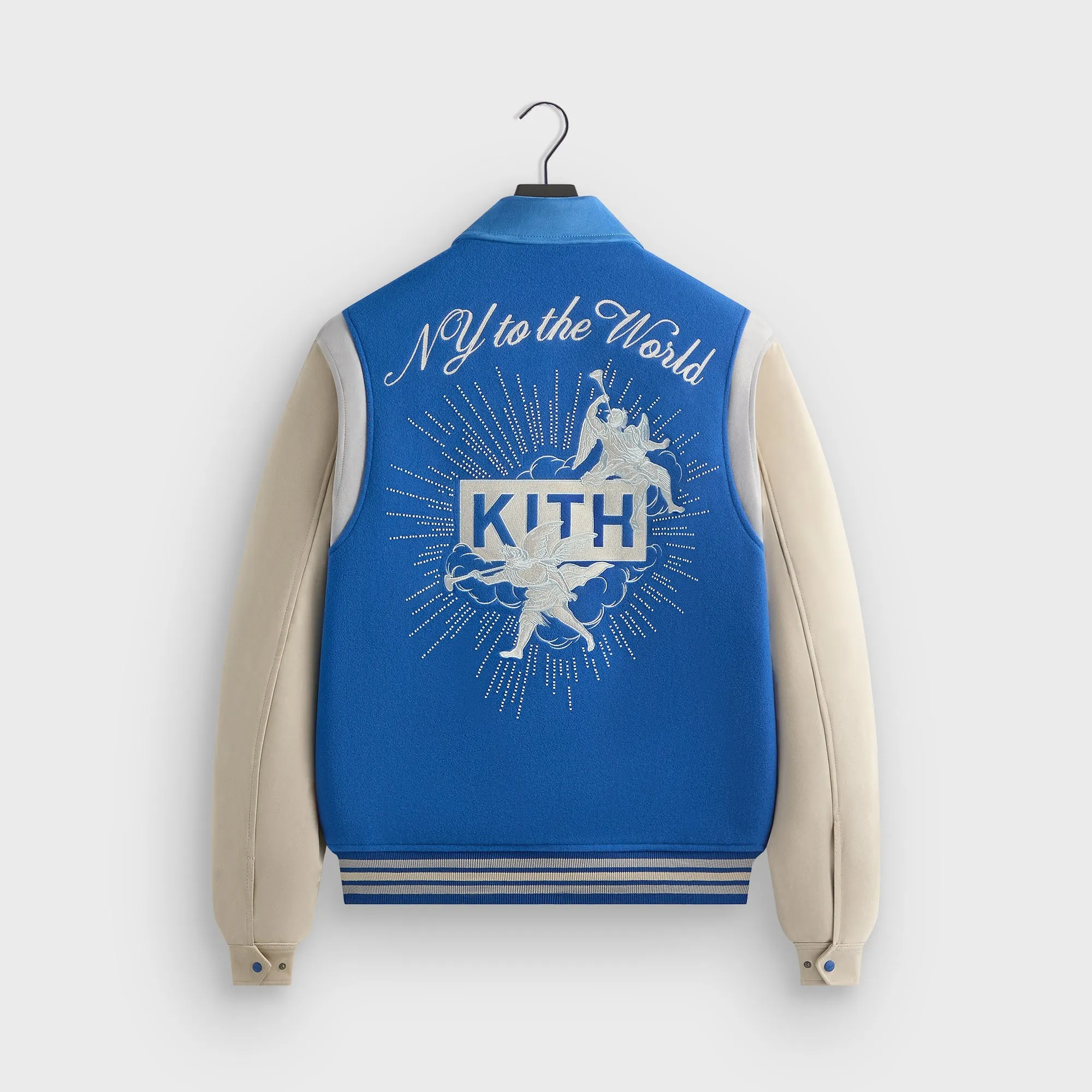 Kith Wool & Microsuede Varsity Jacket - Cyclone Crafted - Finish Comfortable Anti - Static