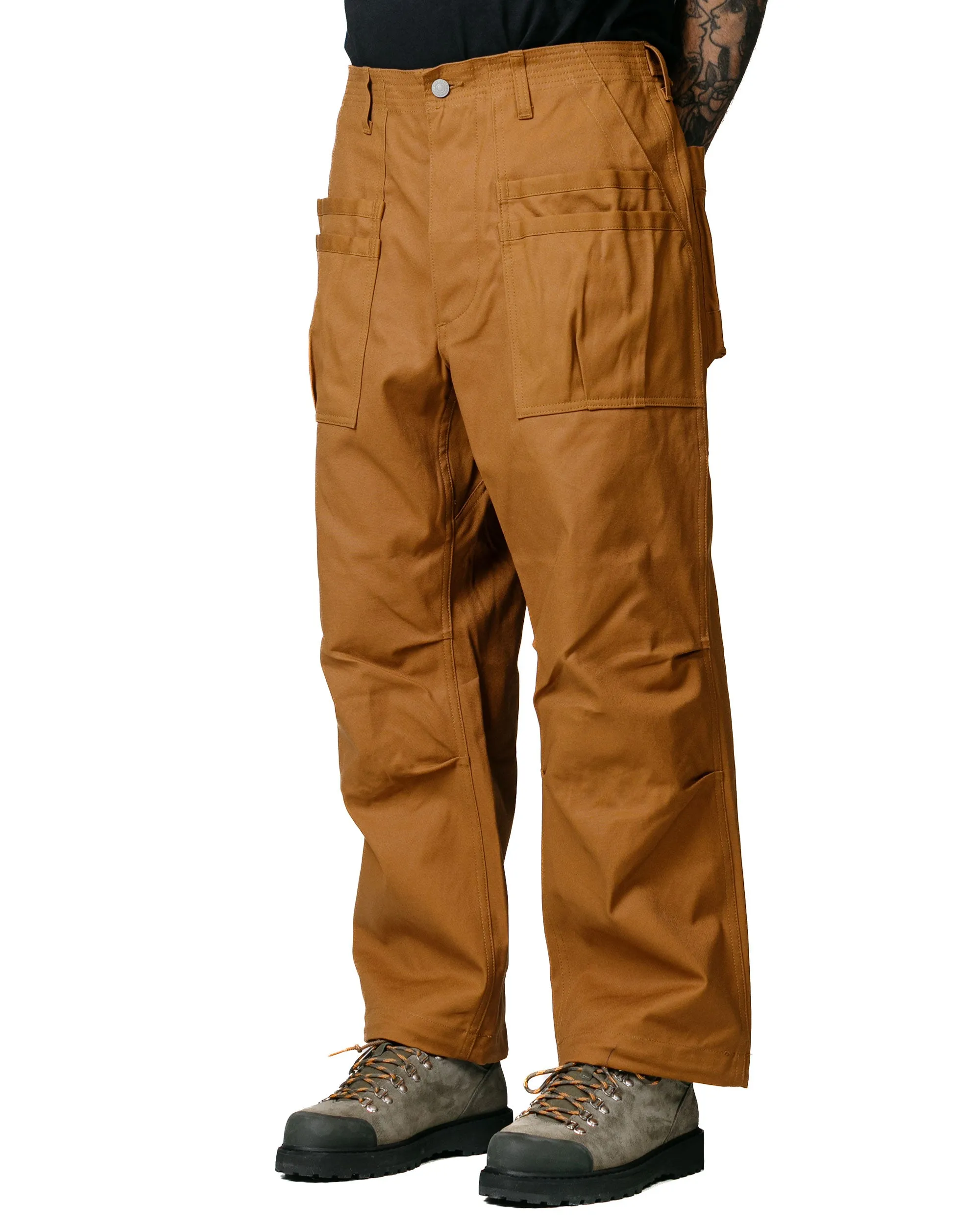 Sassafras Overgrown Fatigue Pants Selvedge Duck Brown Breathable Wrist Binding Foot
