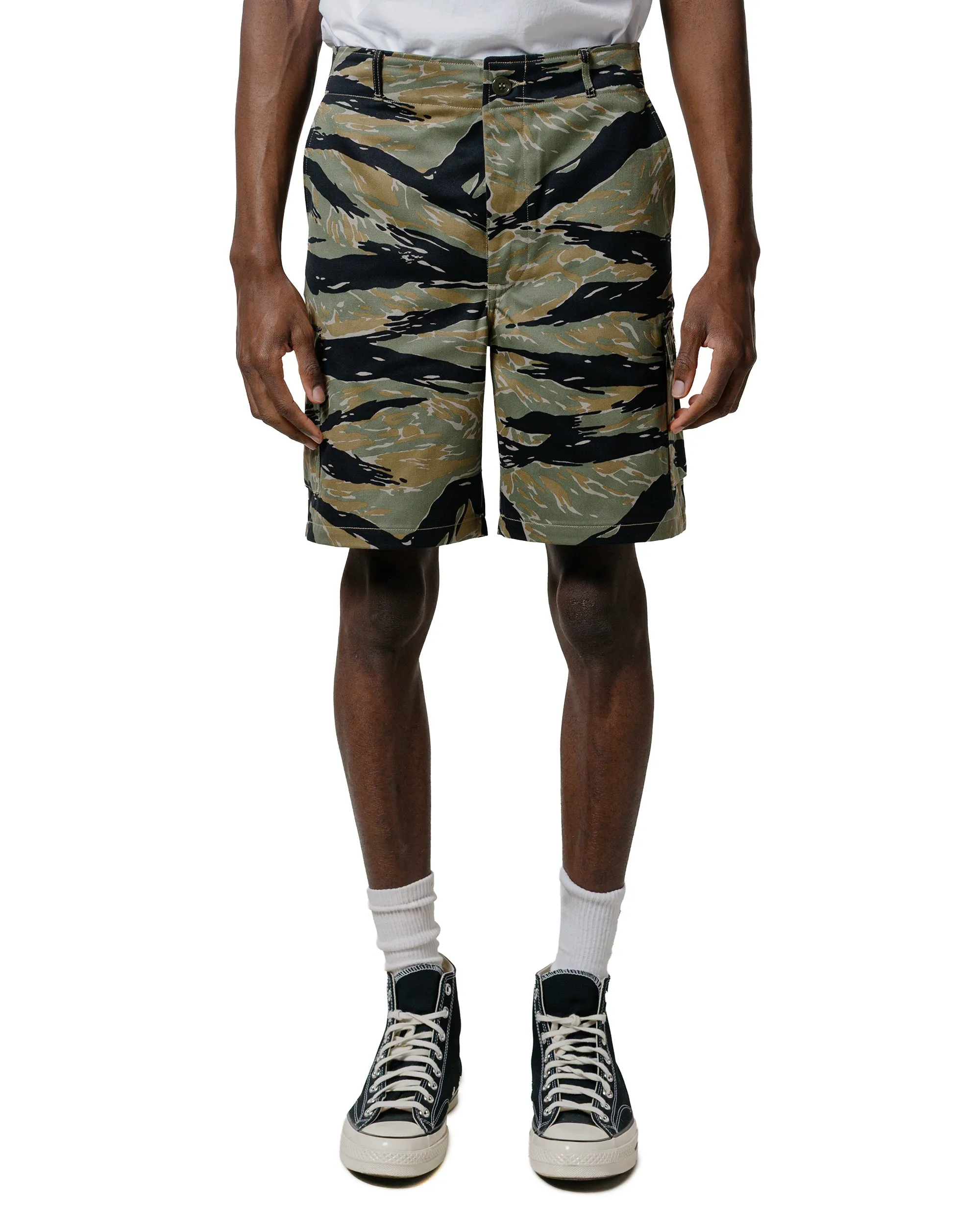 The Real Mccoy'S Mp25004 Tiger Camouflage Shorts / Tadpole Green Anti-Fake Pinterest Advertising
