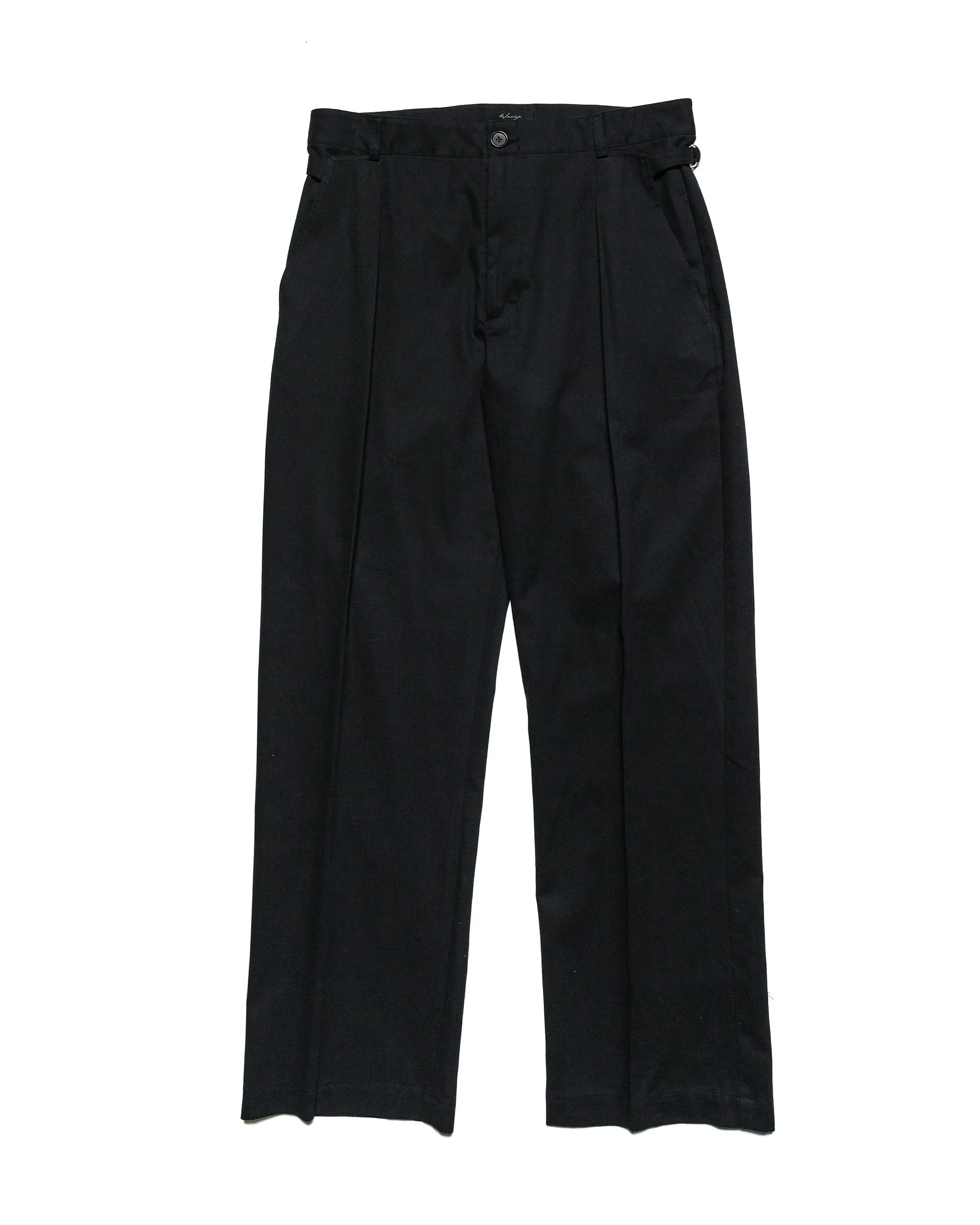 Wanze Cinch Trouser Cotton Twill Black Tiered