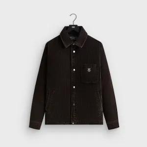 Hood With Shirred Kith Washed Corduroy Brixton Puffed Shirt Jacket - Ink