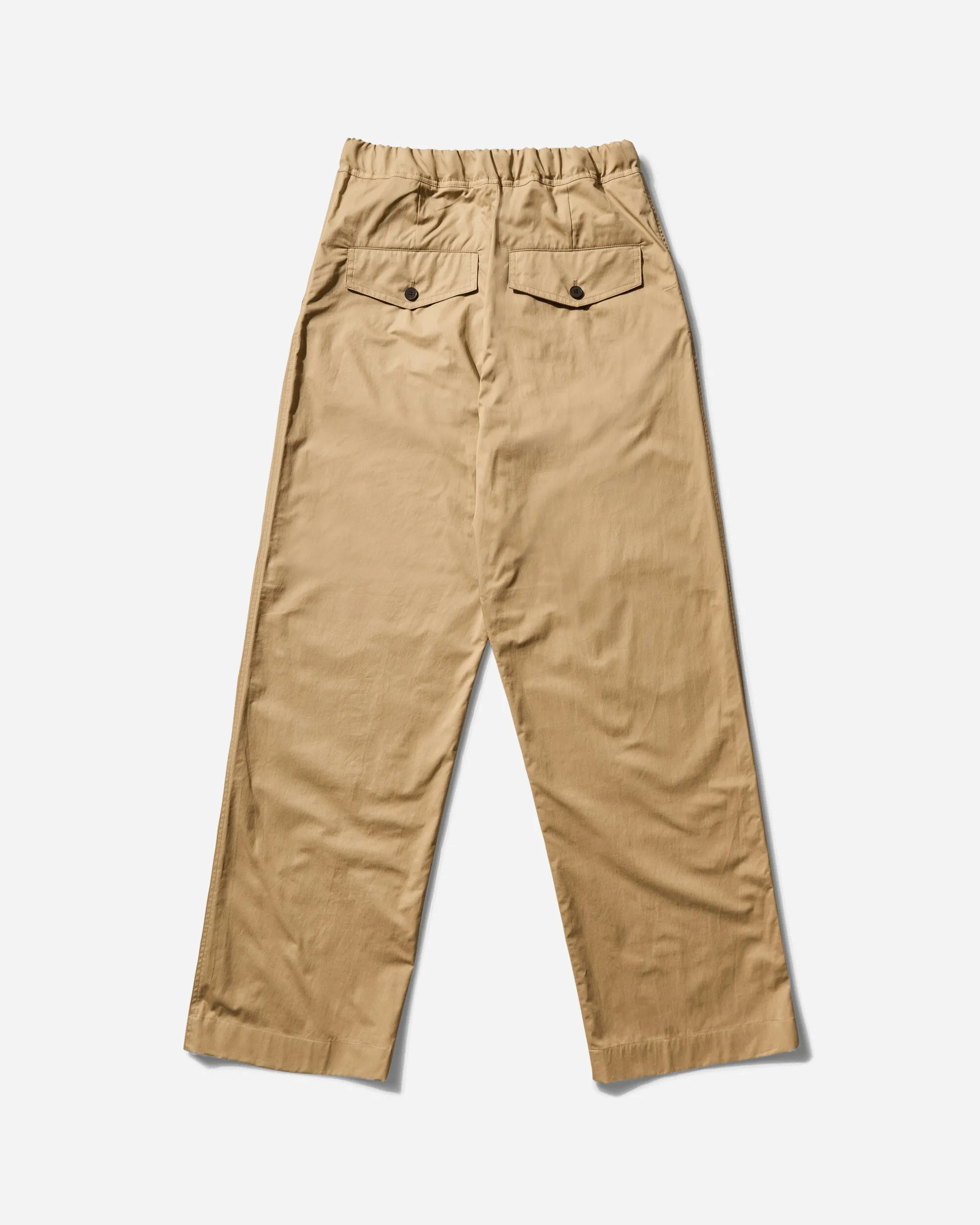 Men'S Viscose Drawstring Pants Beige Flat Felled Seams Crisscross Back Waist