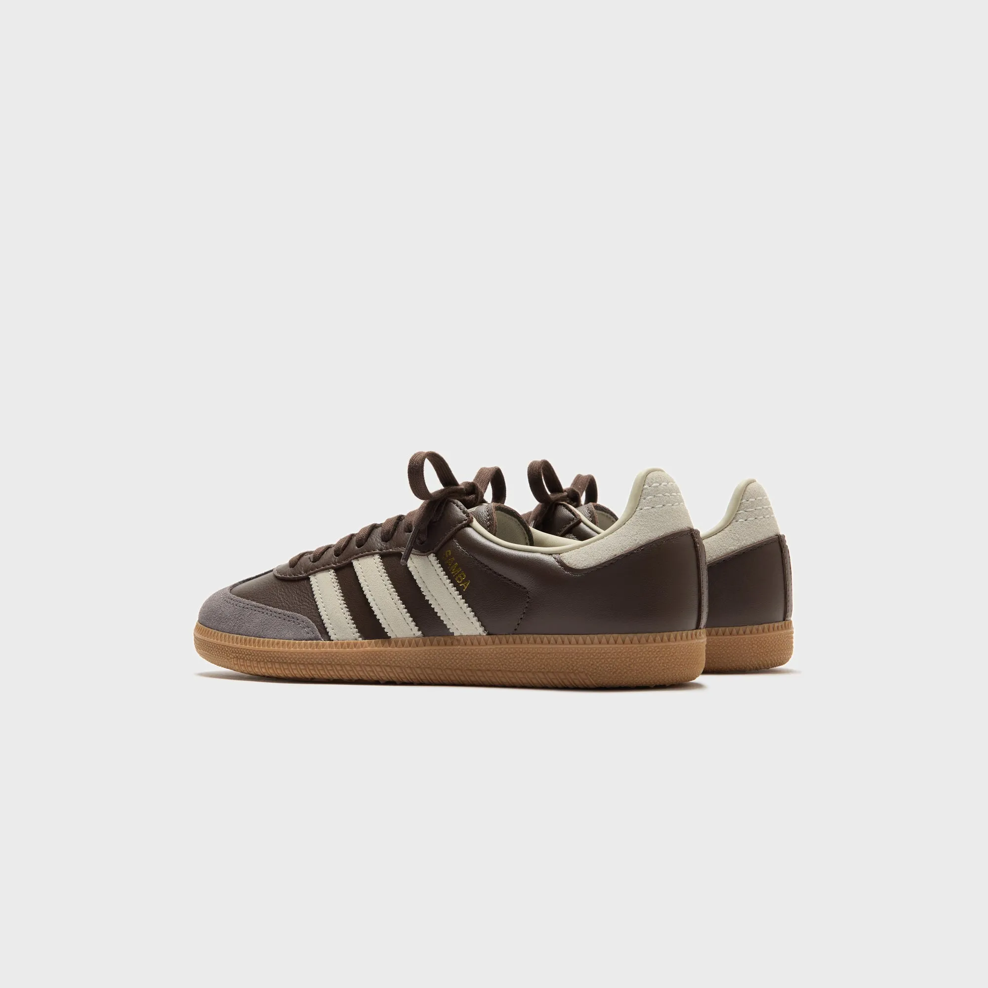 Adidas Samba Og - Brown / Putty Grey / Gold Metallic Comfortable Zip Up Loafers
