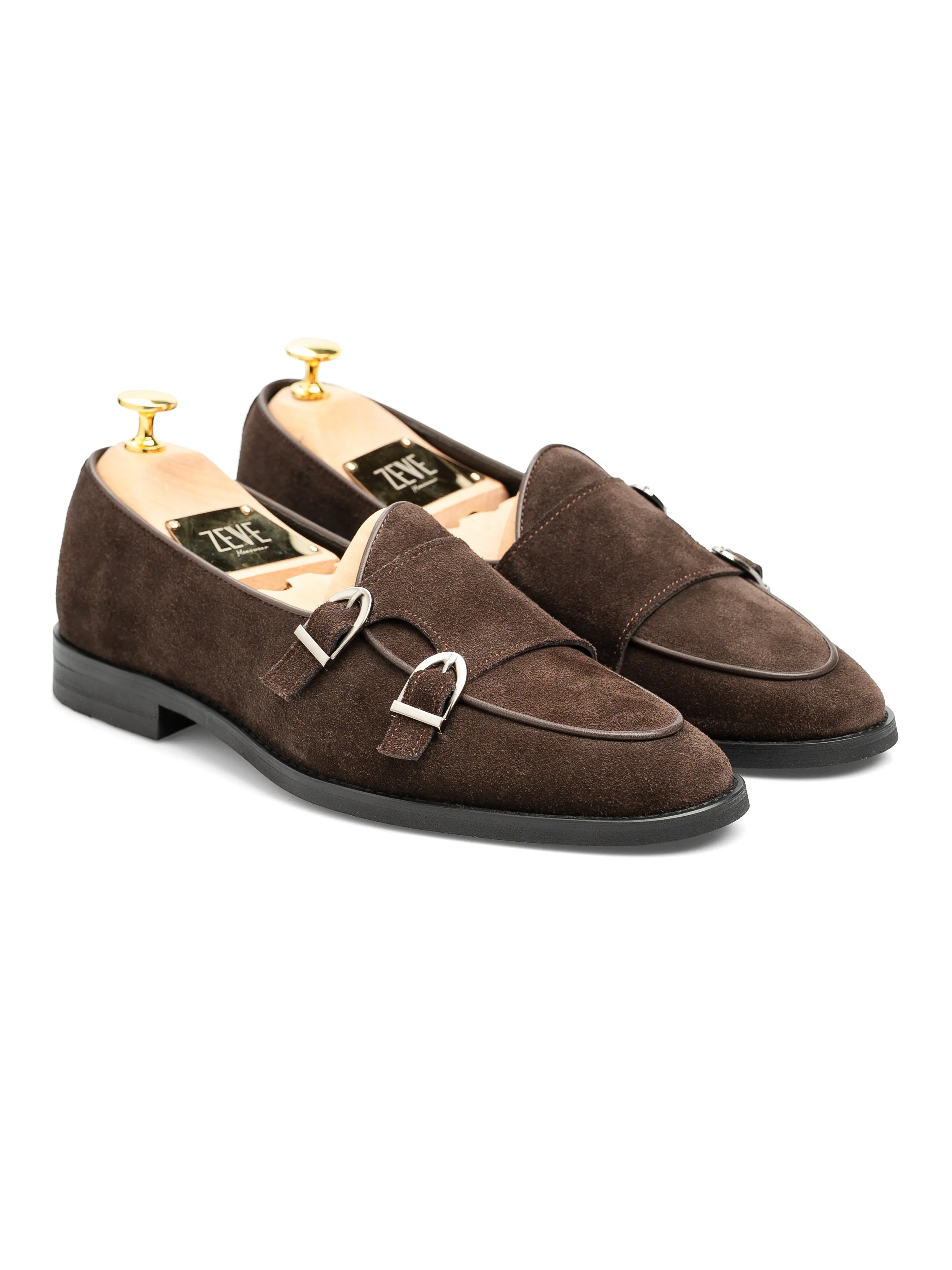 Bellmonk Loafer - Tobacco Brown Suede Road Model Comfortable Breathability Material