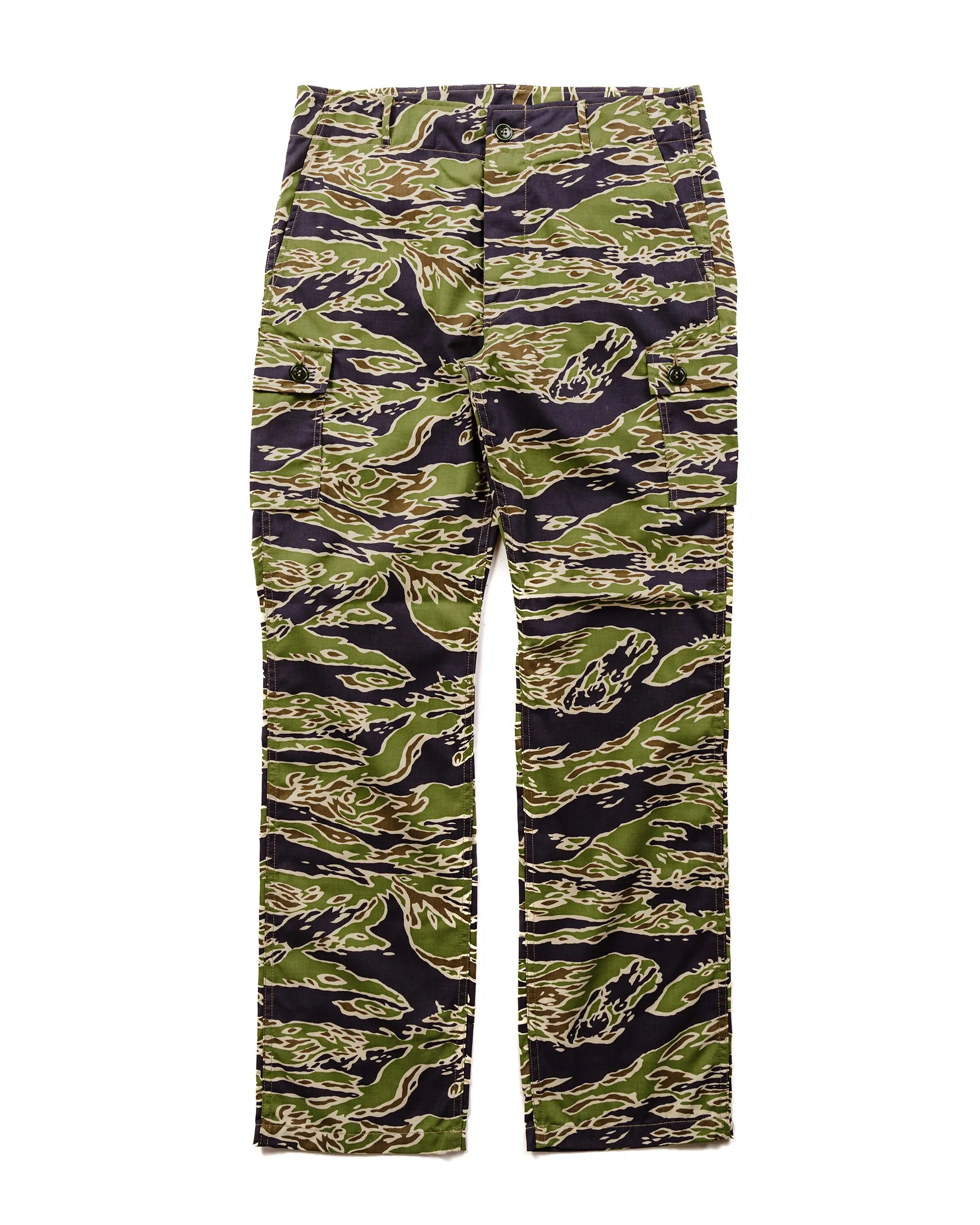 The Real Mccoy'S Mp23004 Tiger Camouflage Trousers / Late War Green Stretch - Knit Coordinate