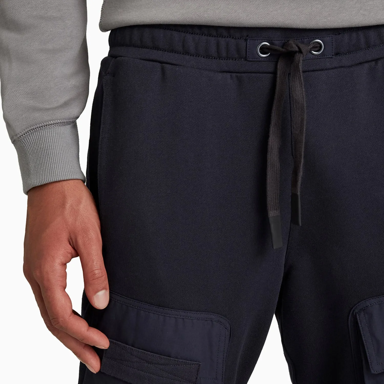 Light Sleeve Crystal Finish Men'S Mixed Woven Cargo Sweat Pant