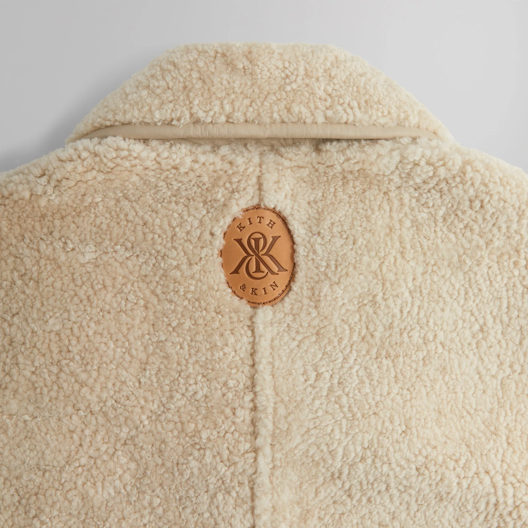Kith Archer Shearling Jacket - Sector Patterned and Fashionable Patch Trim
