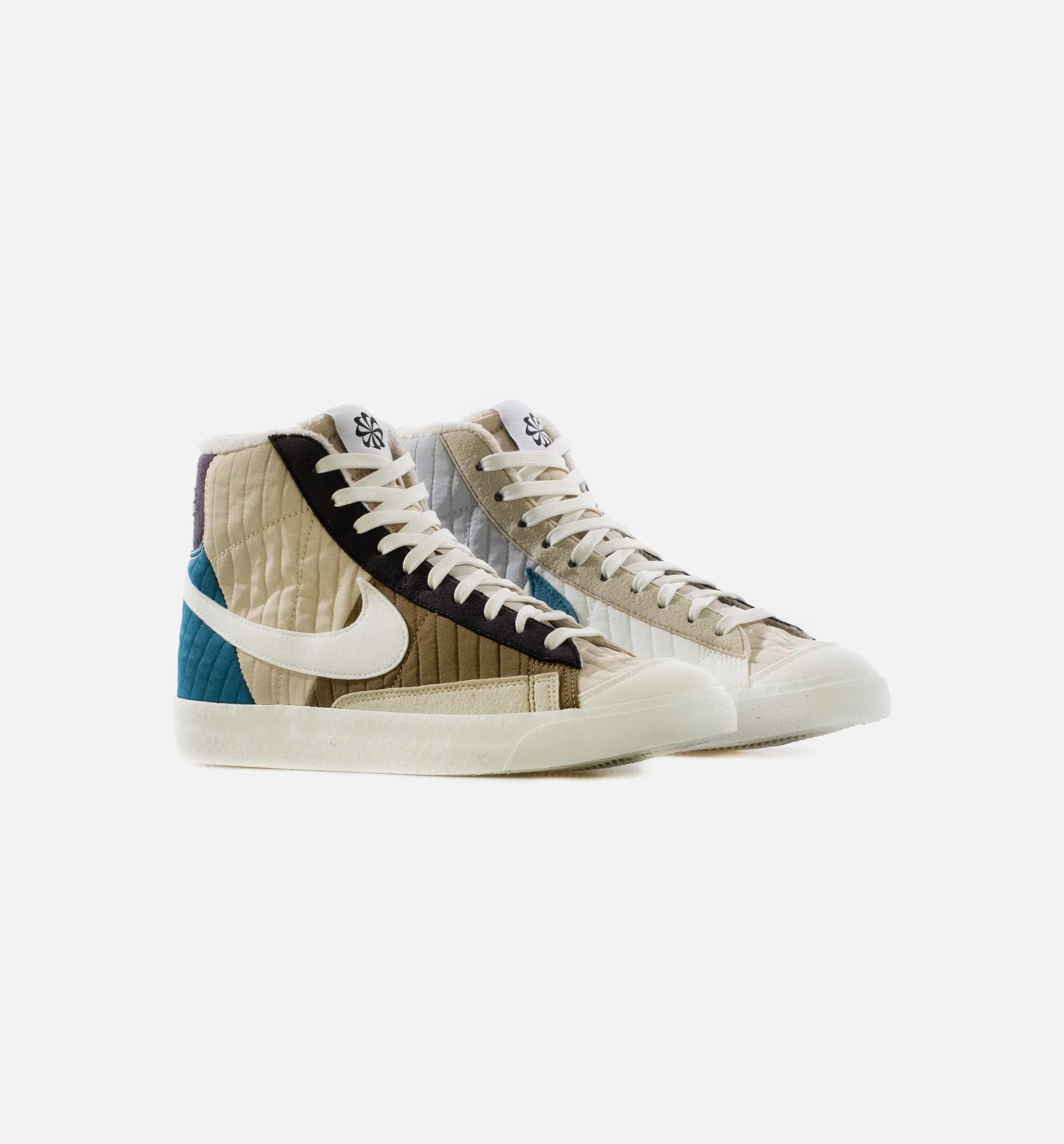 Comfortable Unbuffing Comfortable Synthetic Velcro Blazer Mid 77 Premium Mens Lifestyle Shoe - Sail/Brown/Purple