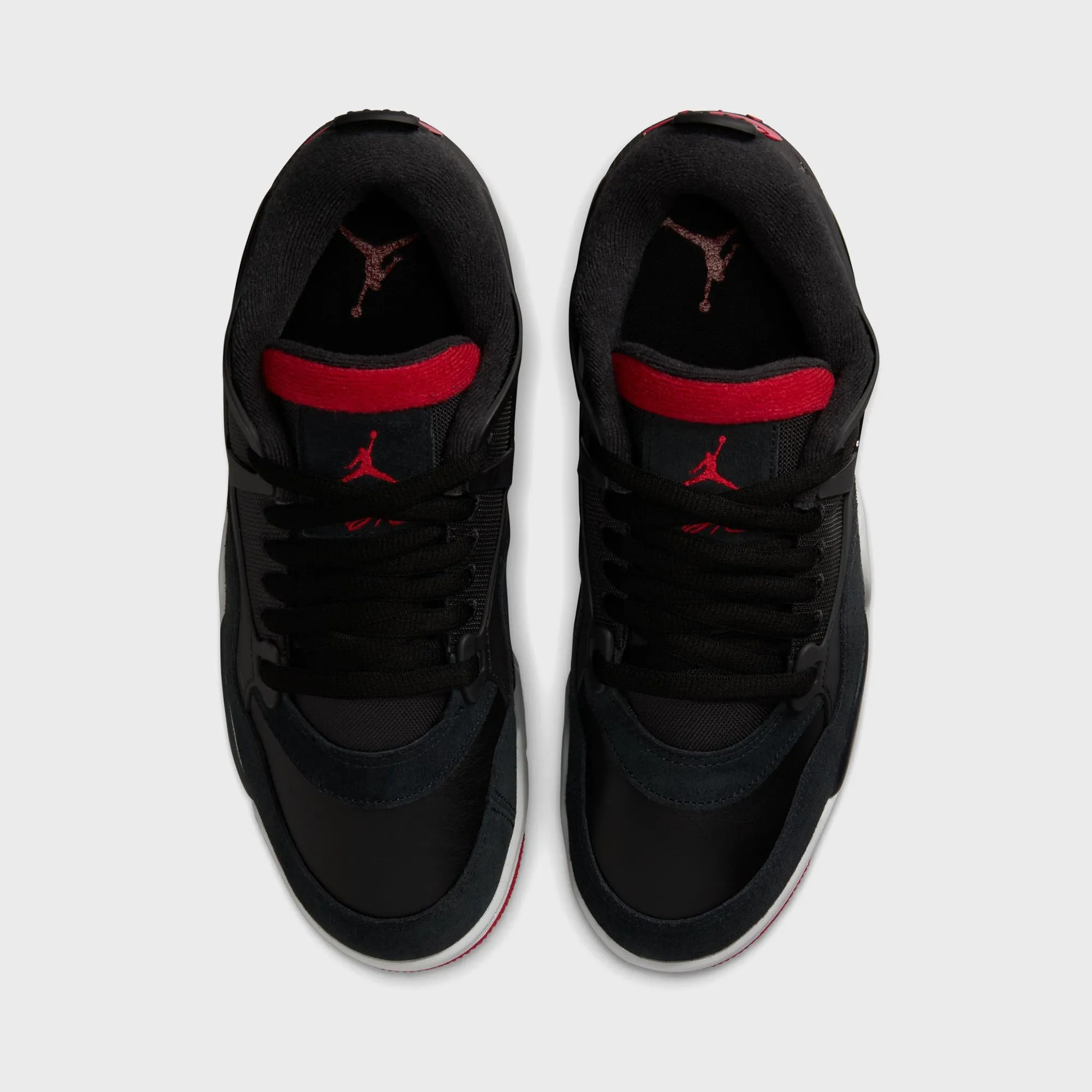 Jordan Air Jordan 4 Rm - Black / Varsity Red / Wolf Grey / White Slip-Resistant Traction Comfortable Striped Slippers