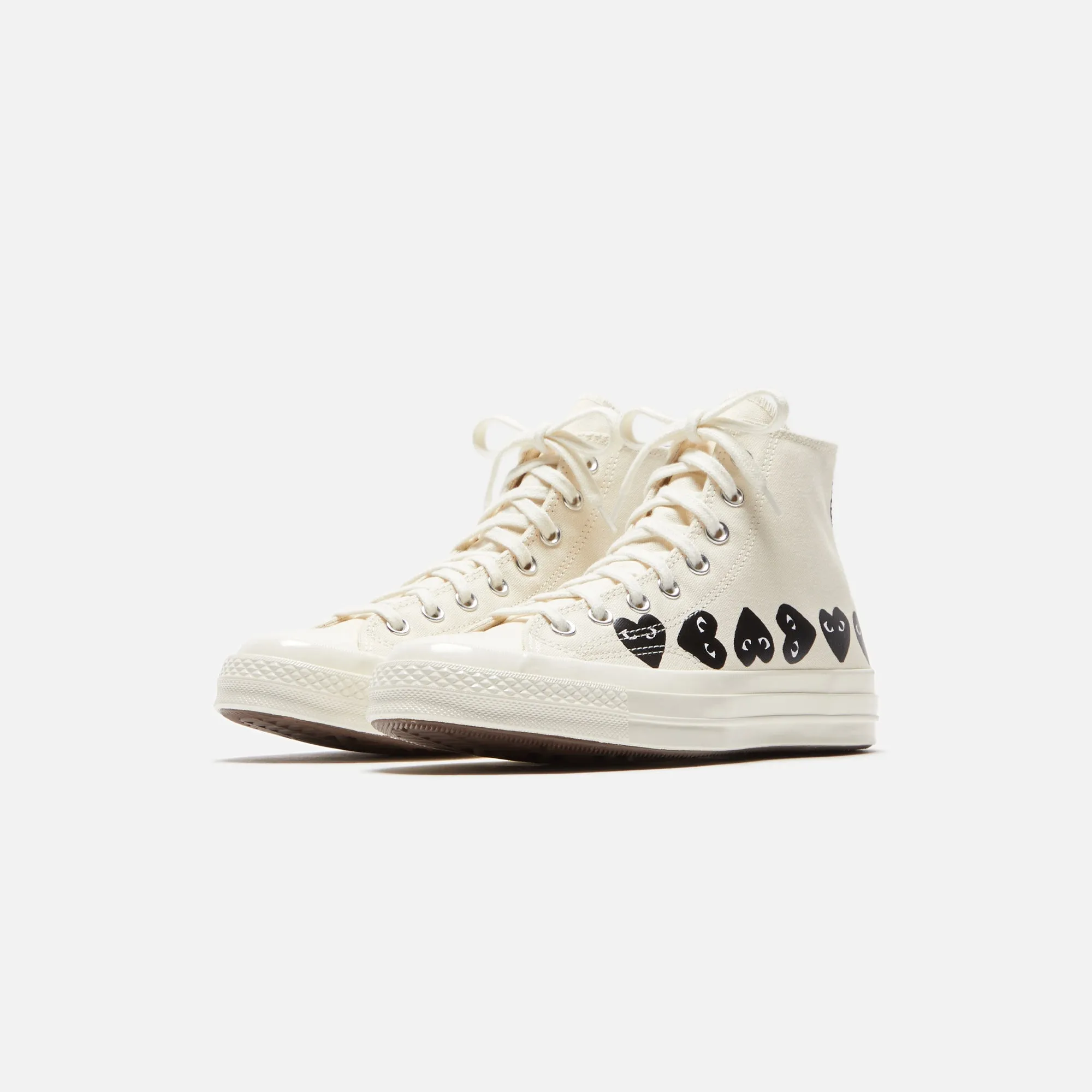 Foot Nettle Comme Des Garons Play X Converse Multi Heart High Top - Beige / Black