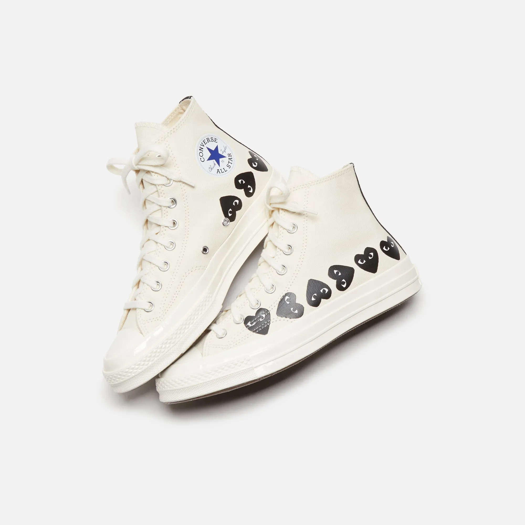 Comme Des Garons Play X Converse Multi Heart High Top - Beige / Black Slip-Resistant Lug Linked