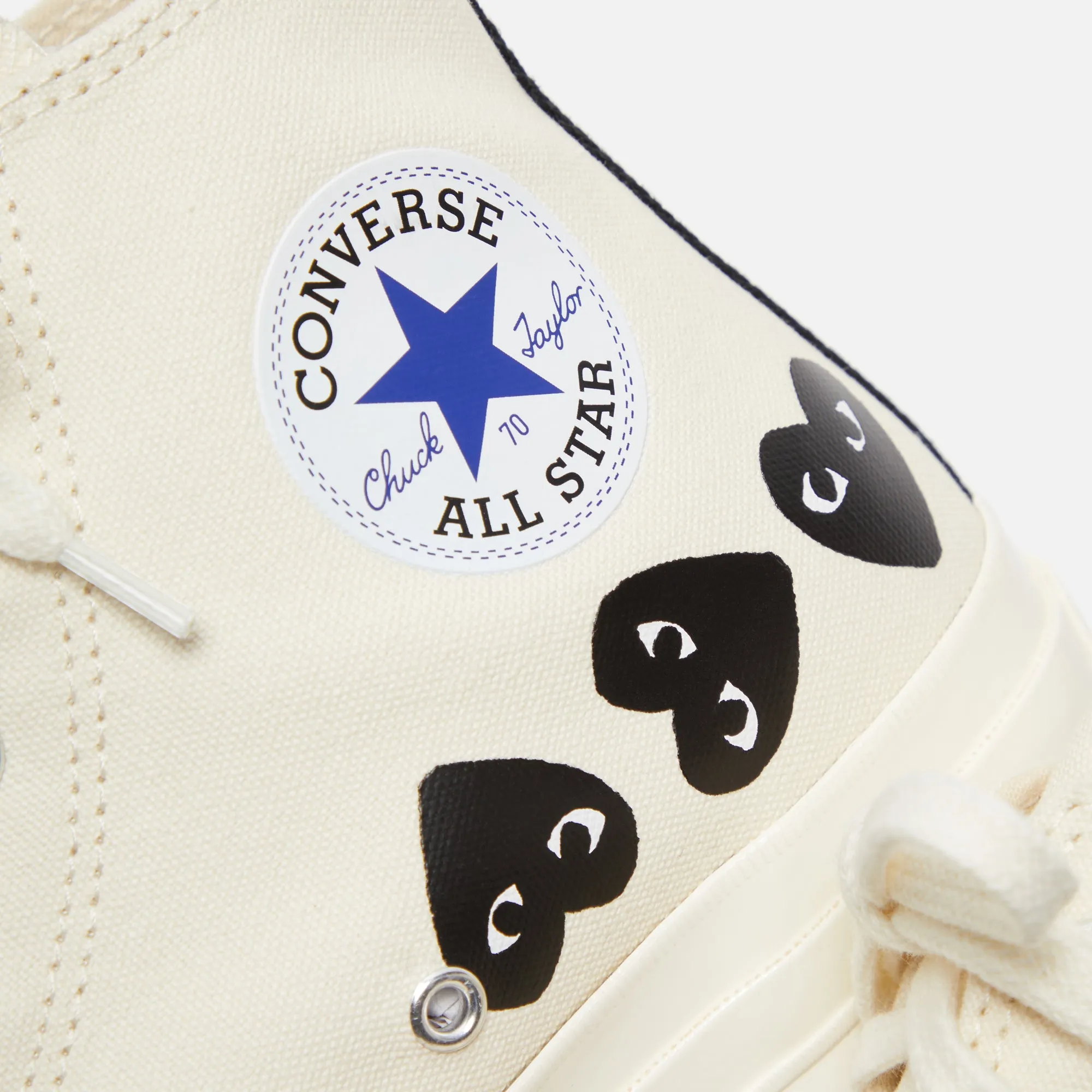 Comme Des Garons Play X Converse Multi Heart High Top - Beige / Black Moisture Management Technology Design