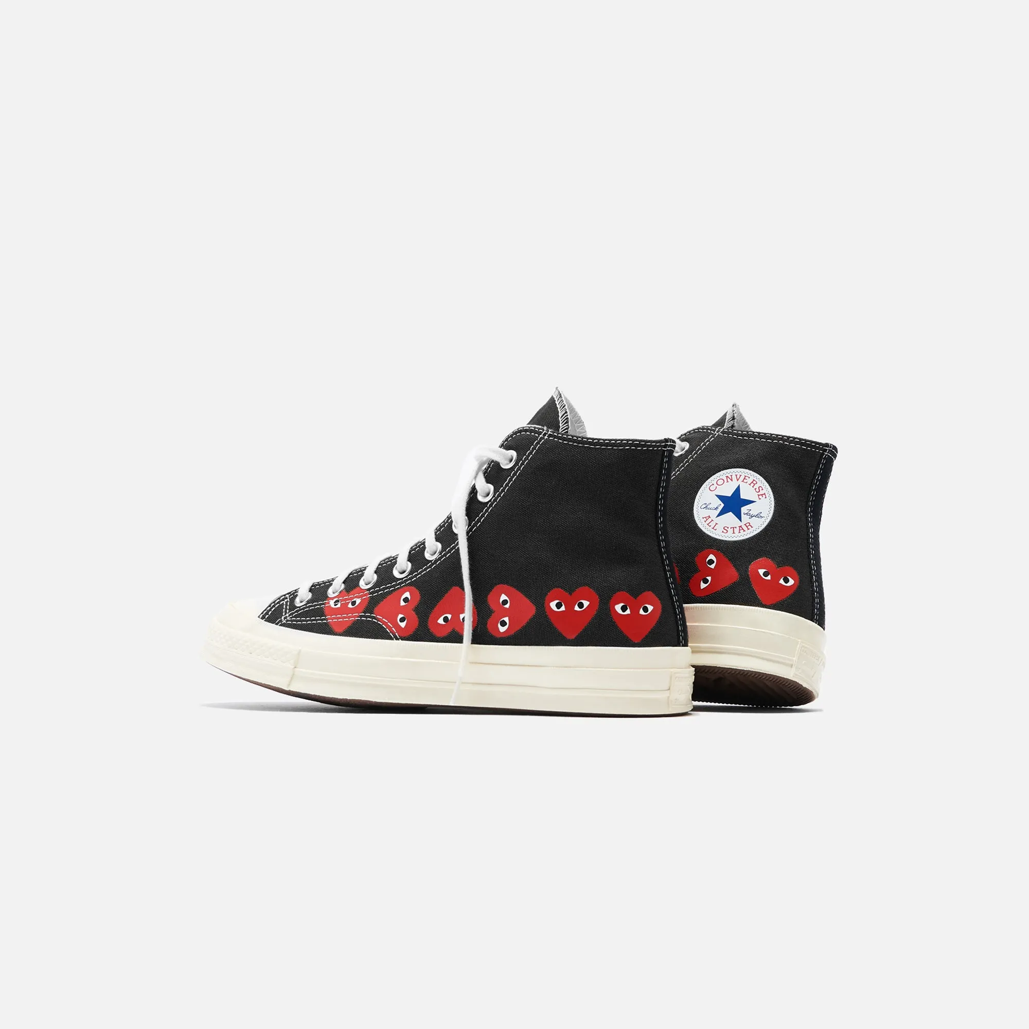 All Saints' Day Sale Economical Comme Des Garons Play X Converse Multi Heart High Top - Black / Red