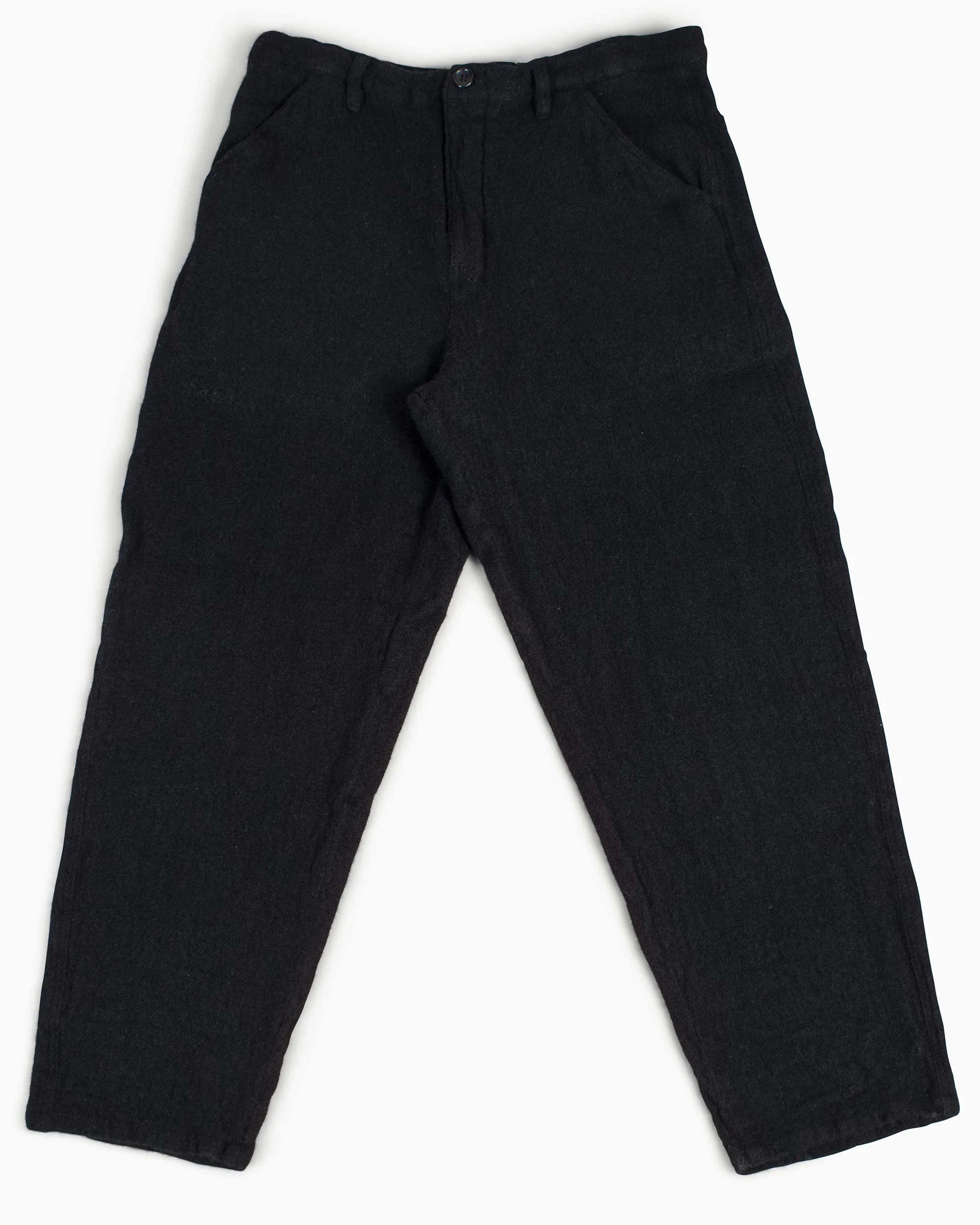 Comme Des Garons Shirt Boiled Wool Pants Black Comfortable Elastic Everlasting