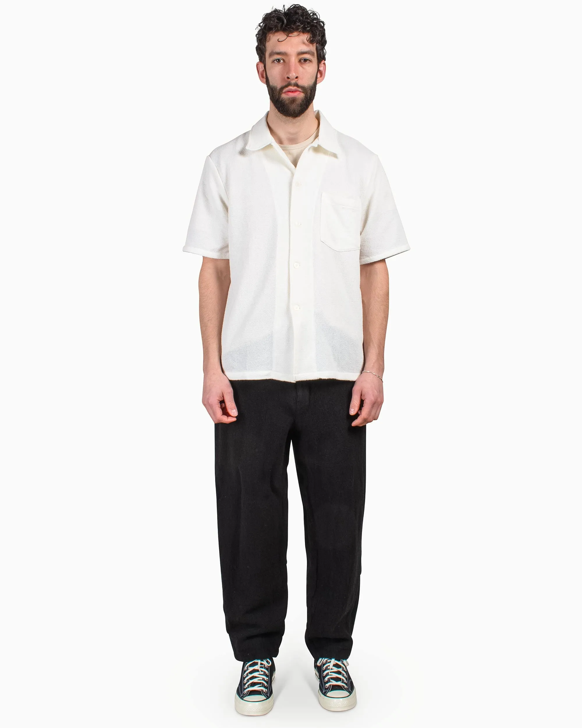 Private Stainless Steel Comme Des Garons Shirt Boiled Wool Pants Black