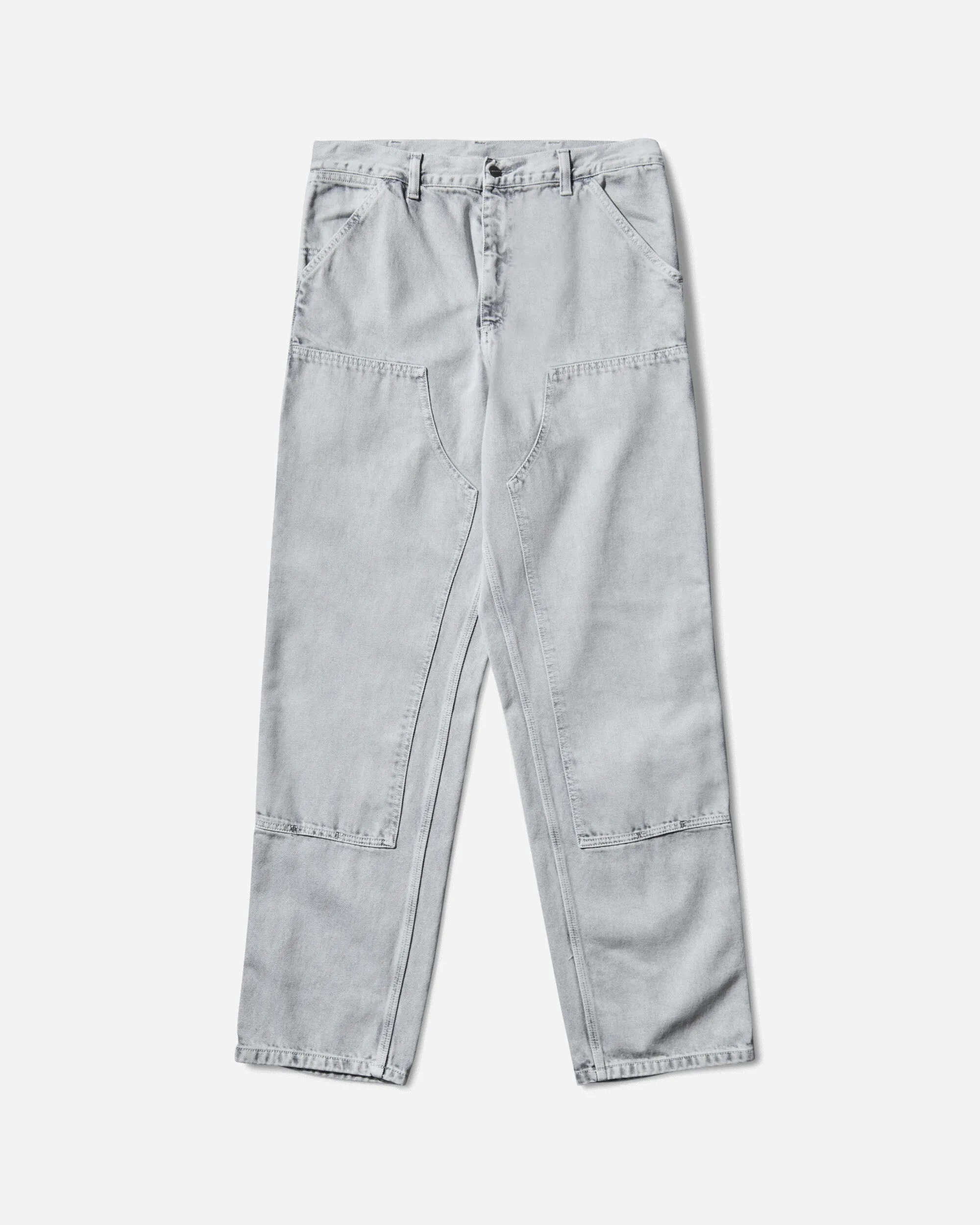 Men'S Double Knee Pants Black (Chalk Wash) Comfortable Porcupine