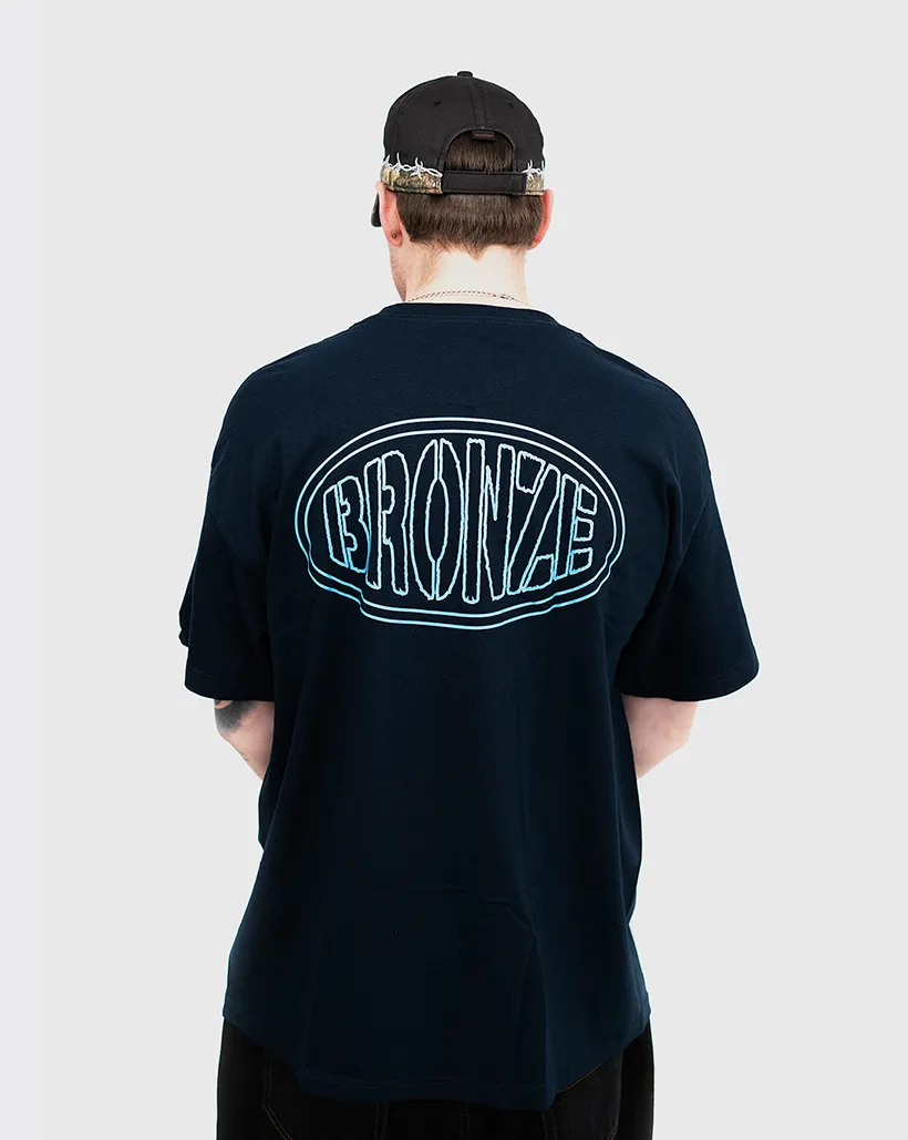 Bronze 56K Oval Shirt - Navy "Zip - Up