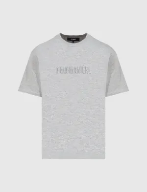 Diagonal Cut Contrast Stitch T-Shirt