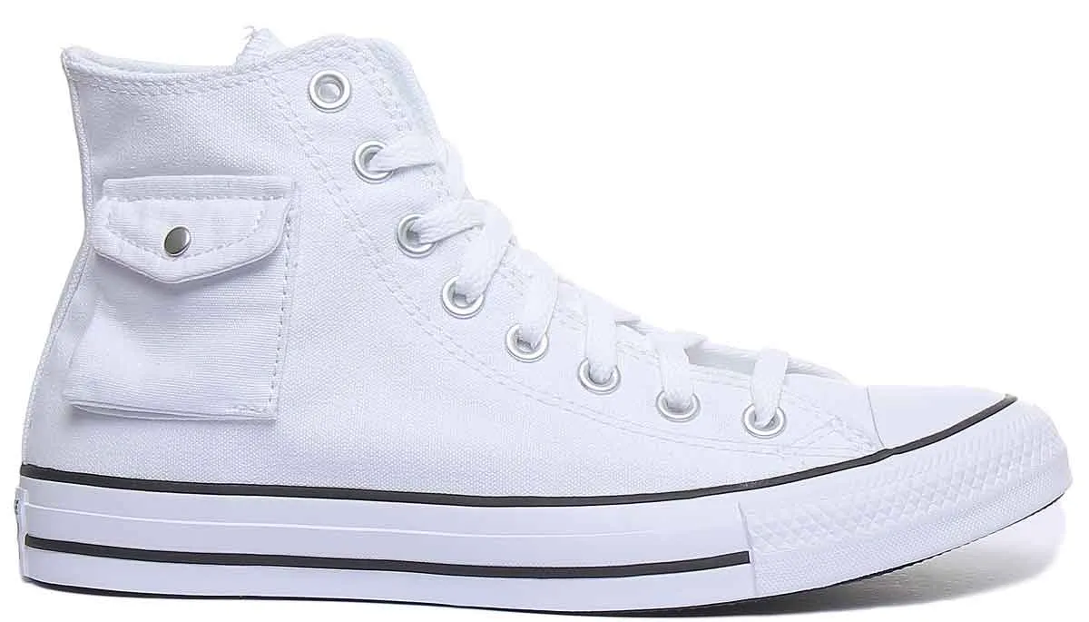 Converse 167045C CT All Star Hi Pocket Trainer En Blanc Pour Femmes Chaussures Converse