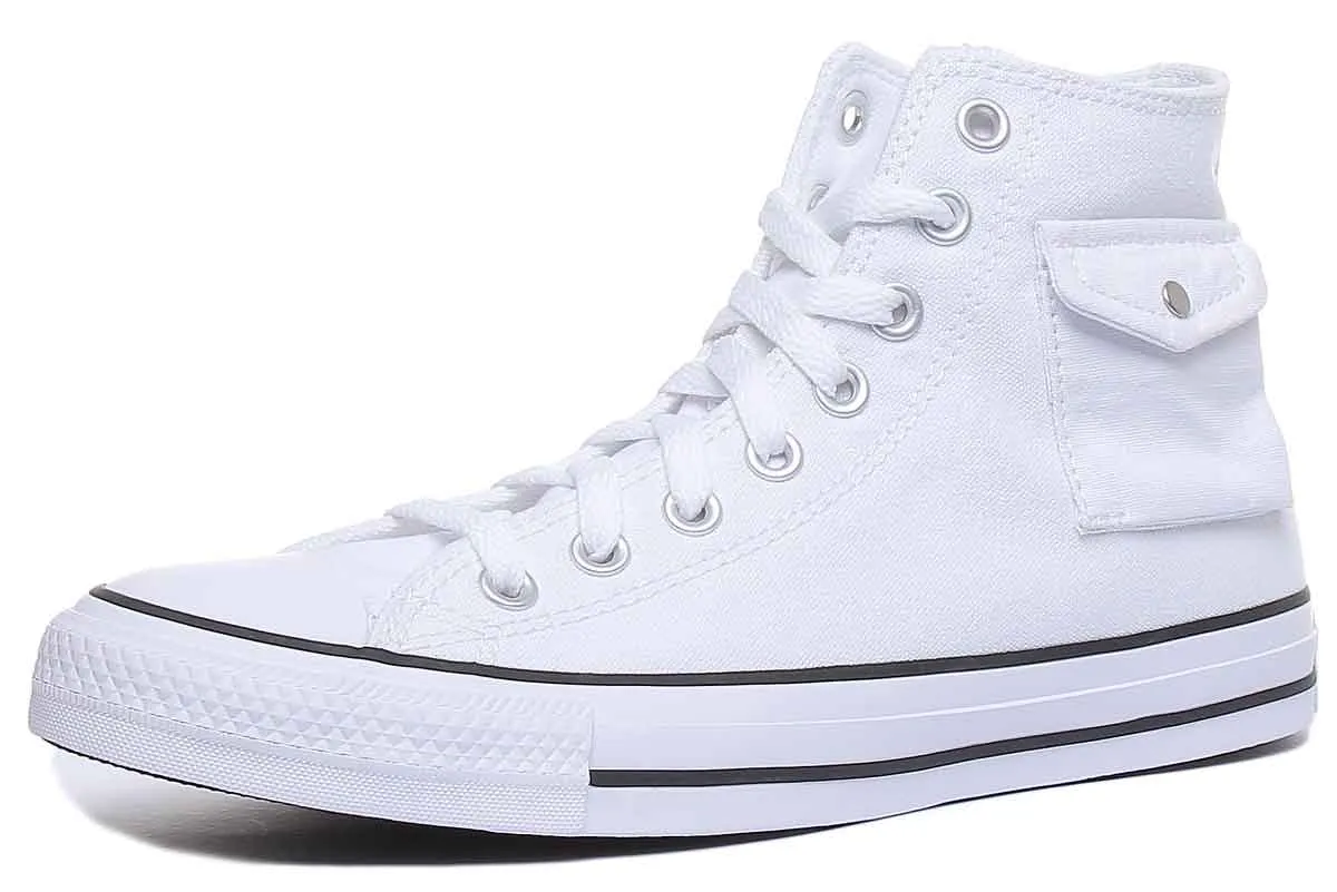 Converse 167045C CT All Star Hi Pocket Trainer En Blanc Pour Femmes Chaussures Converse