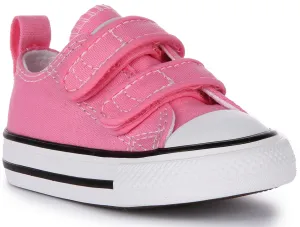 Converse All Star 709447C à velcro avec 2 bandes en rose pour chaussures bébé Converse