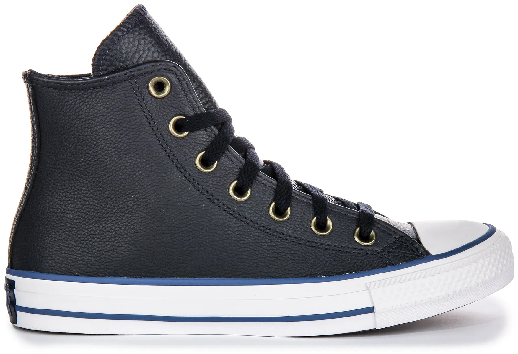 Converse All Star A08584C Hautes en Cuir Blanc Marine Converse
