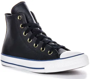 Converse All Star A08584C Hautes en Cuir Blanc Marine Converse