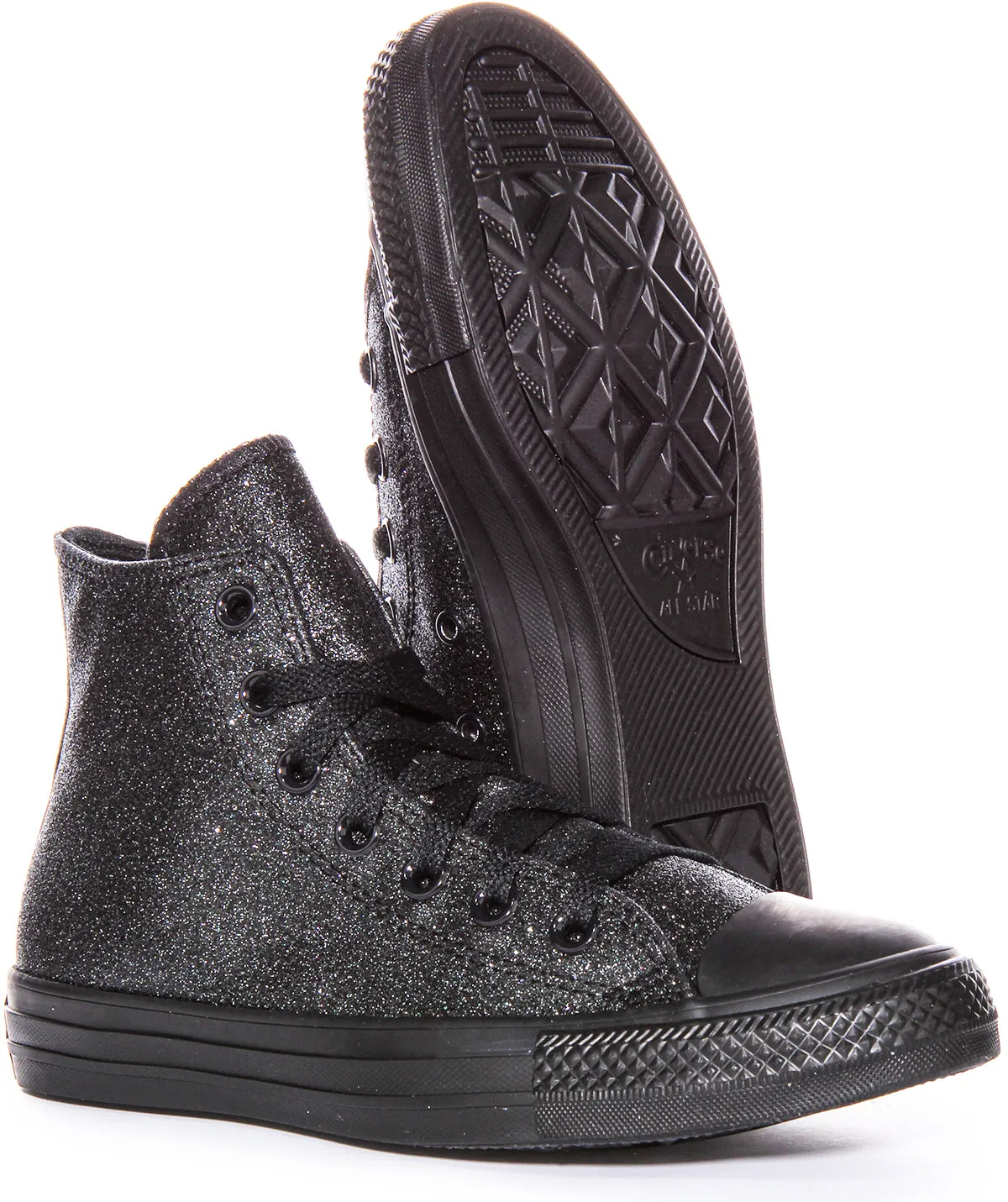 Converse All Star Hi A05432C en chaussures scintillantes noires Converse