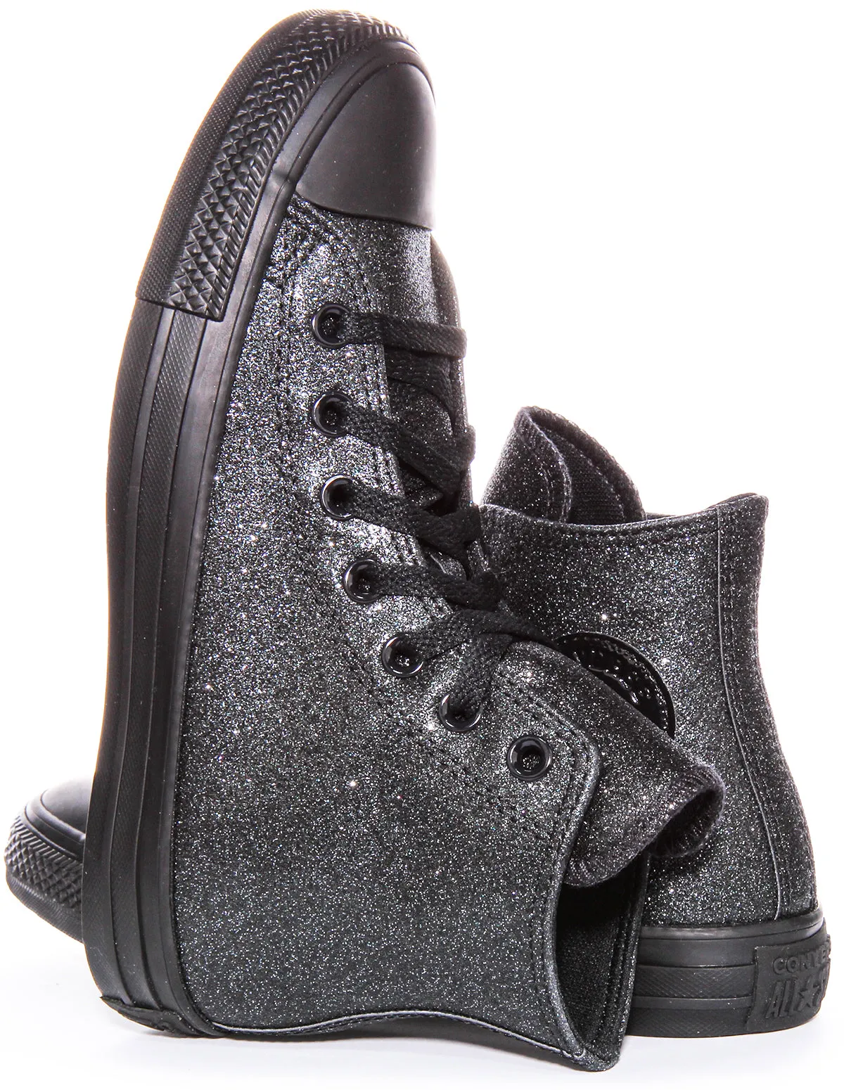 Converse All Star Hi A05432C en chaussures scintillantes noires Converse