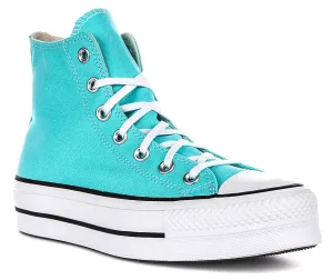 Converse All Star Lift Hi A07570C En Bleu Ciel Chaussures À Plateforme Converse