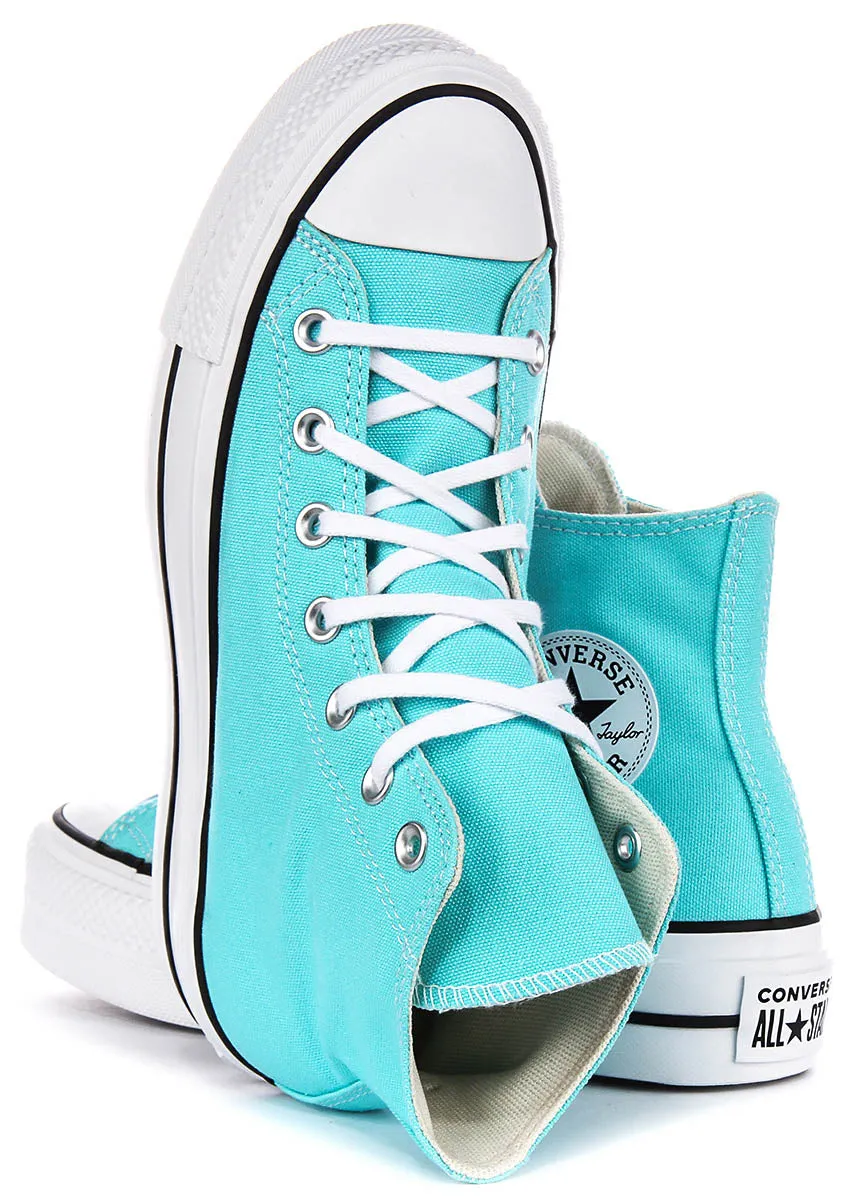 Converse All Star Lift Hi A07570C En Bleu Ciel Chaussures À Plateforme Converse